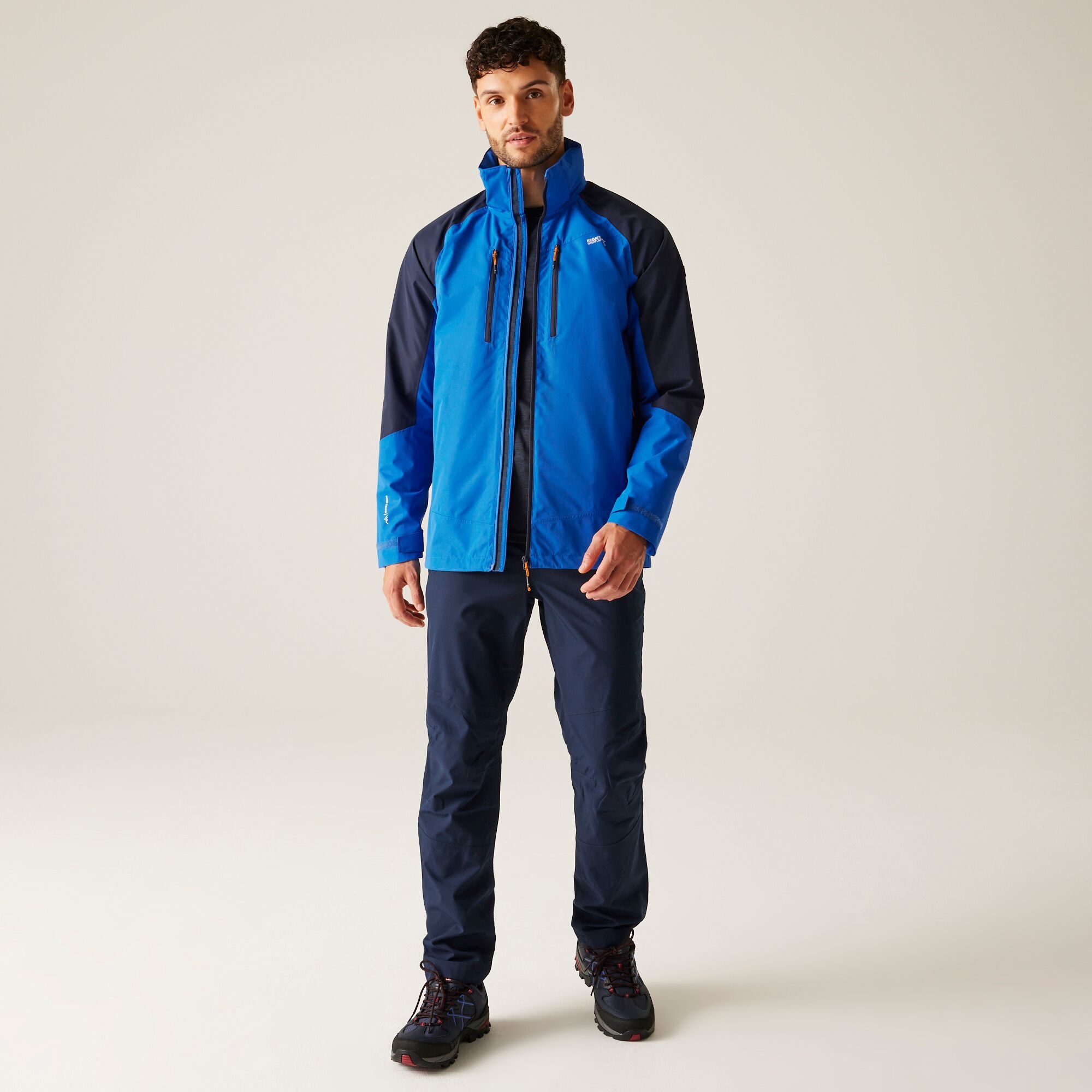 Men's Calderdale VI Waterproof Jacket | Olympian Blue Navy Tangerine Tango