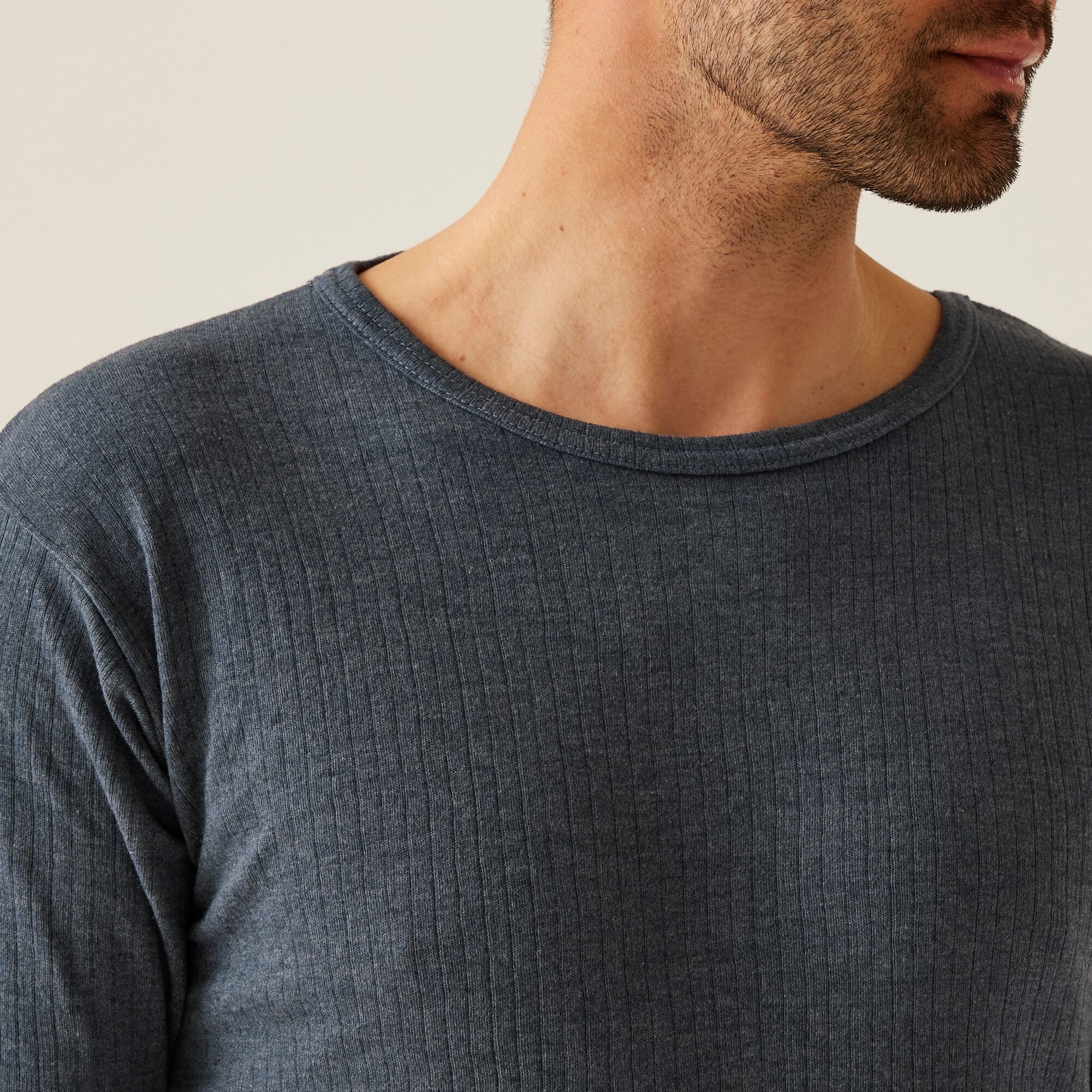 Men's Short Sleeve Thermal Vest | Denim Blue