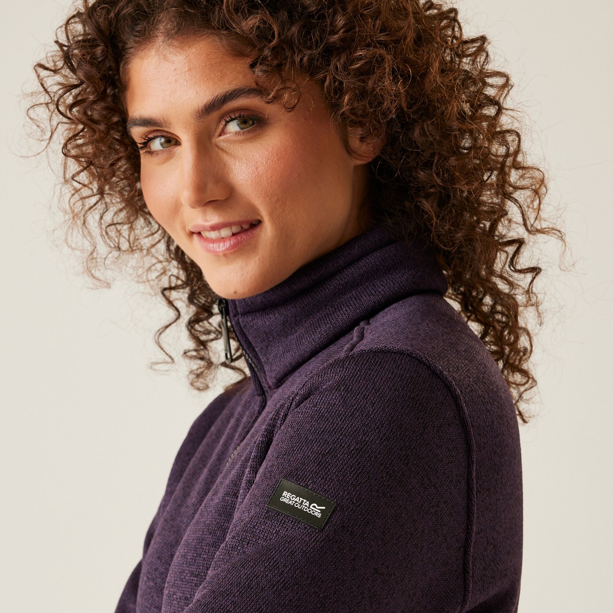 Women's Razia II Full Zip Bonded Fleece | Deep Plum Black