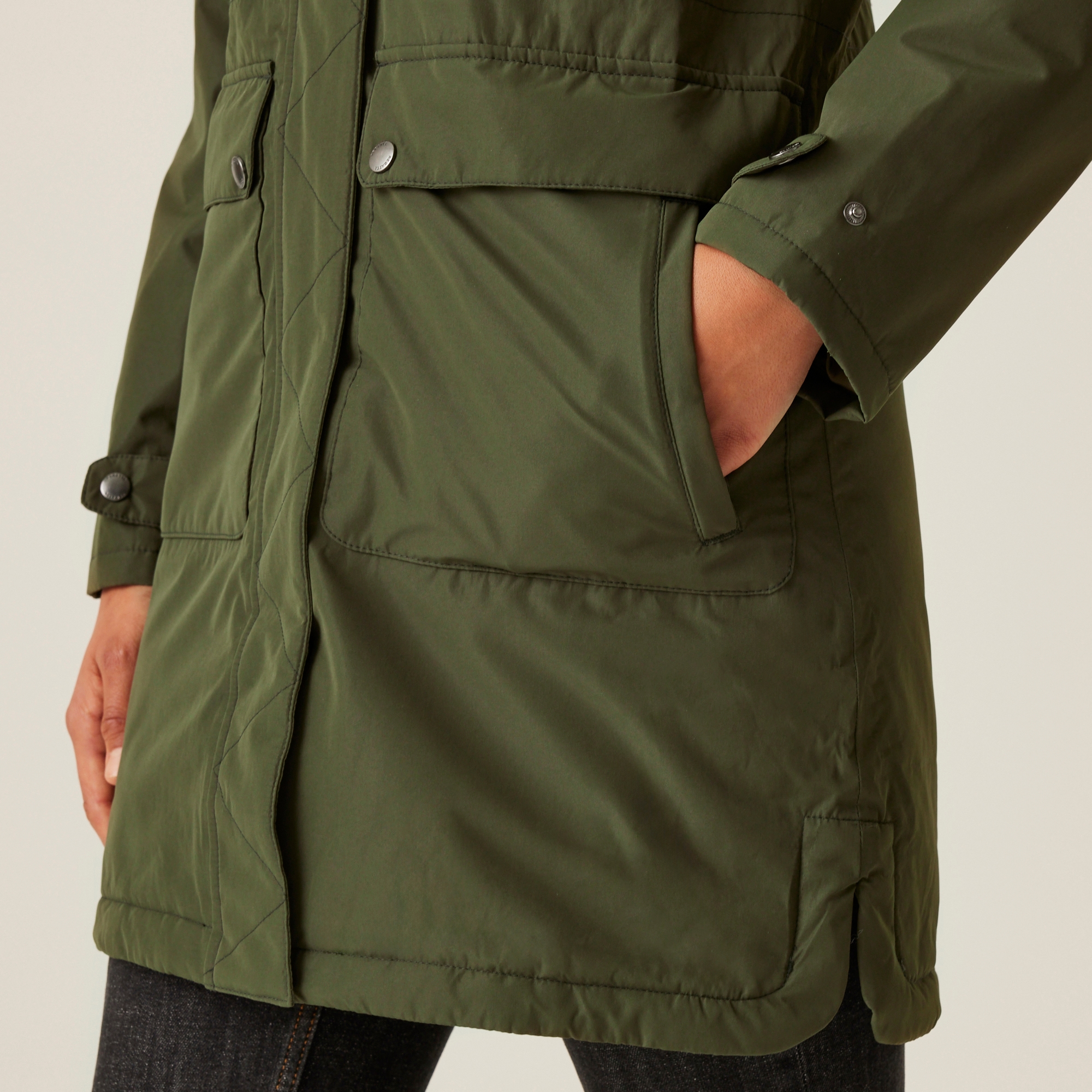 Women's Sabinka II Fur Trim Parka Jacket | Dark Khaki