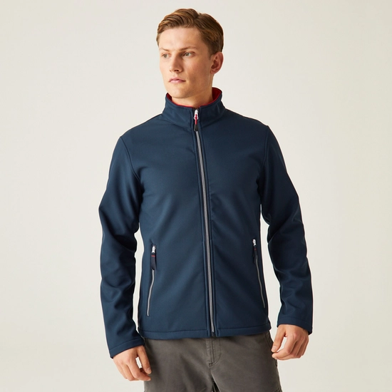 Men's Ascender 2 Layer Softshell Jacket | Navy Classic Red