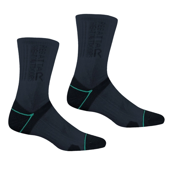 Womens 2 Pack Blister Protection II Sock | Black Ash Niagra Blue
