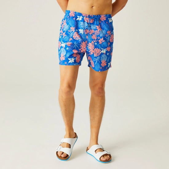 Men's Loras Swim Shorts | Navy Seersucker Stripe