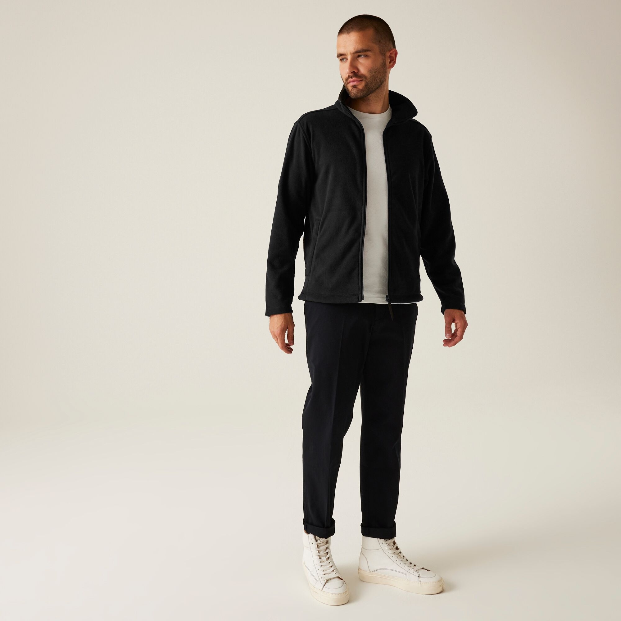 Men's Micro Lightweight Full Zip Fleece | Black
