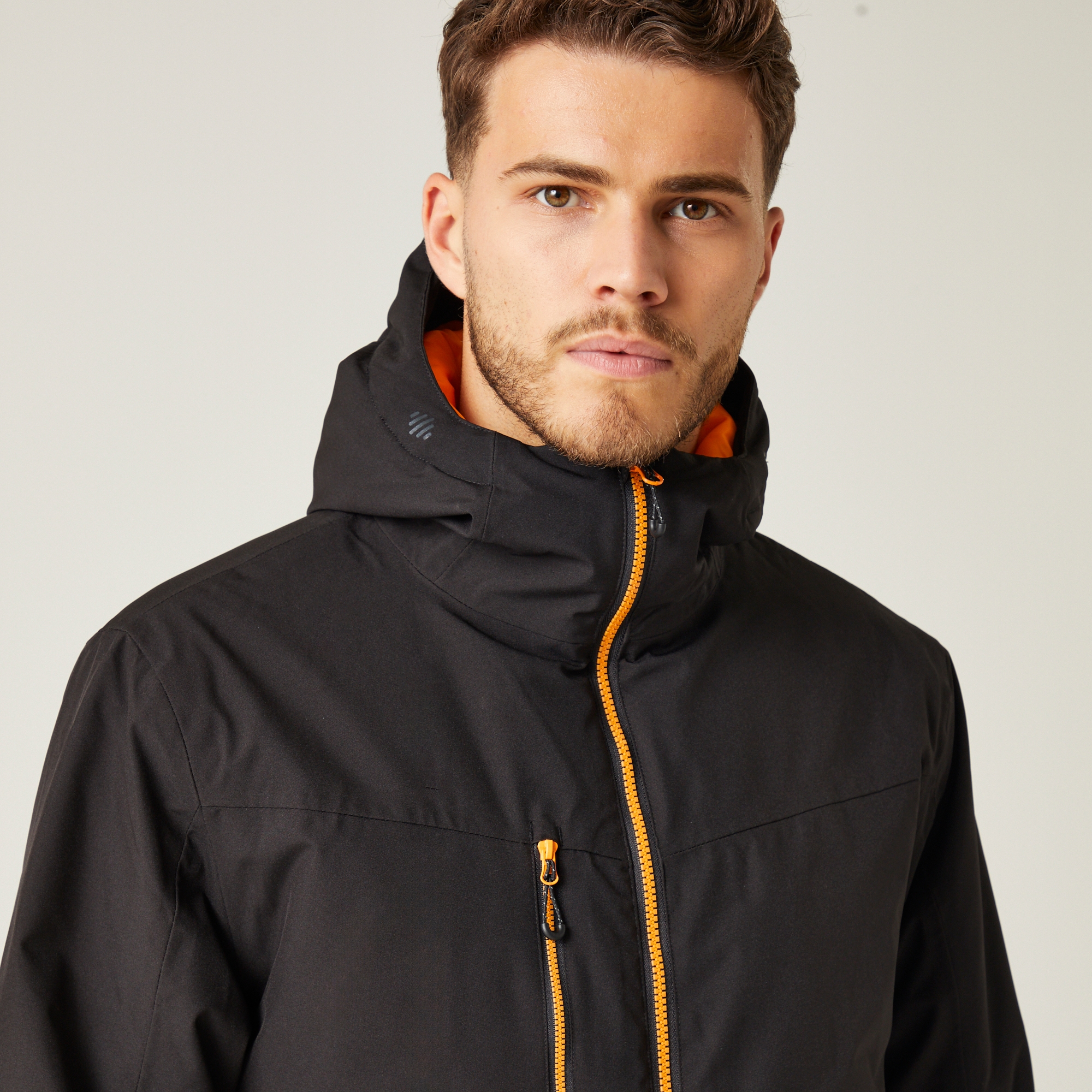 Men's Navigate Insulated Jacket | Black Orange Pop