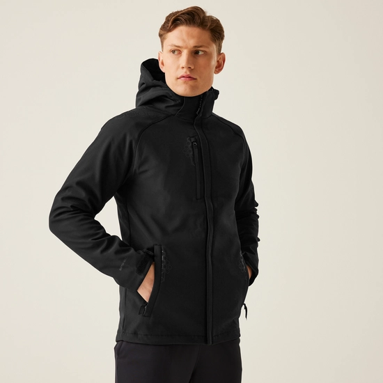 Men's Repeller Lined Softshell Hooded Jacket | Navy