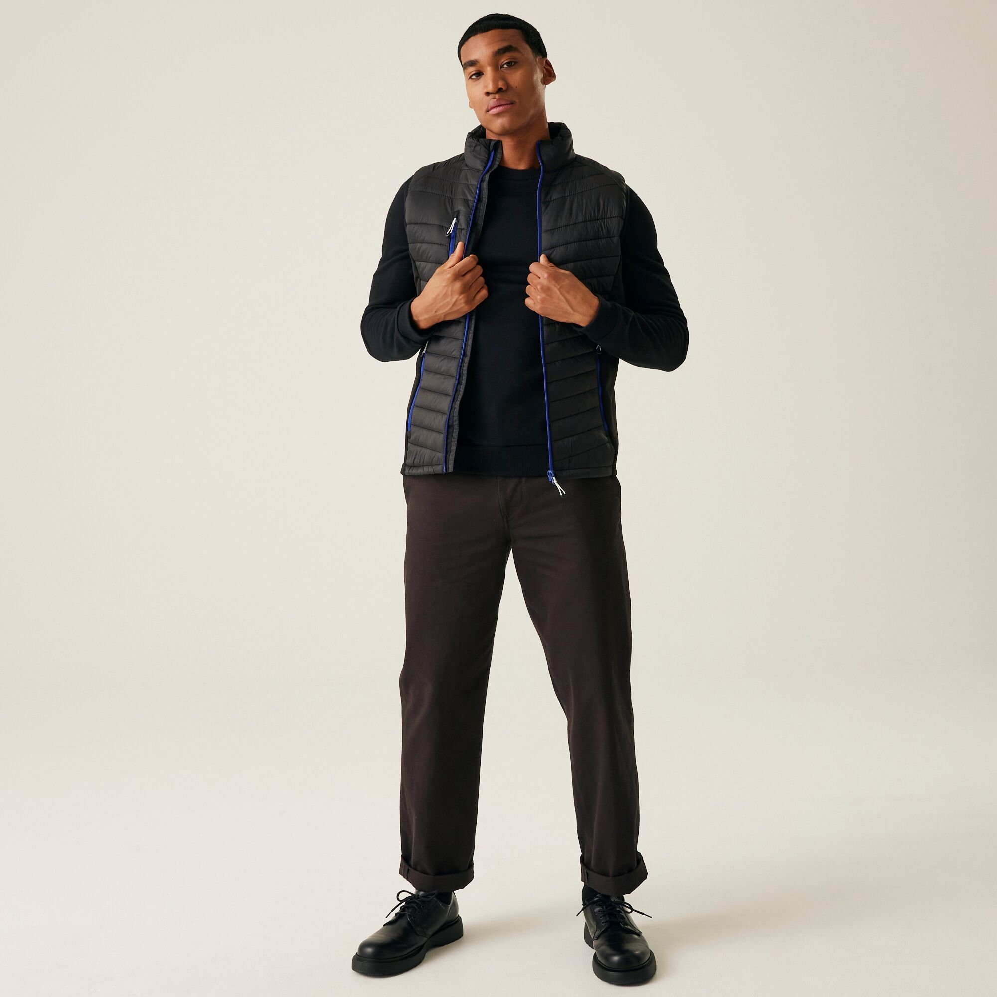 Men's Navigate Hybrid Bodywarmer | Black New Royal