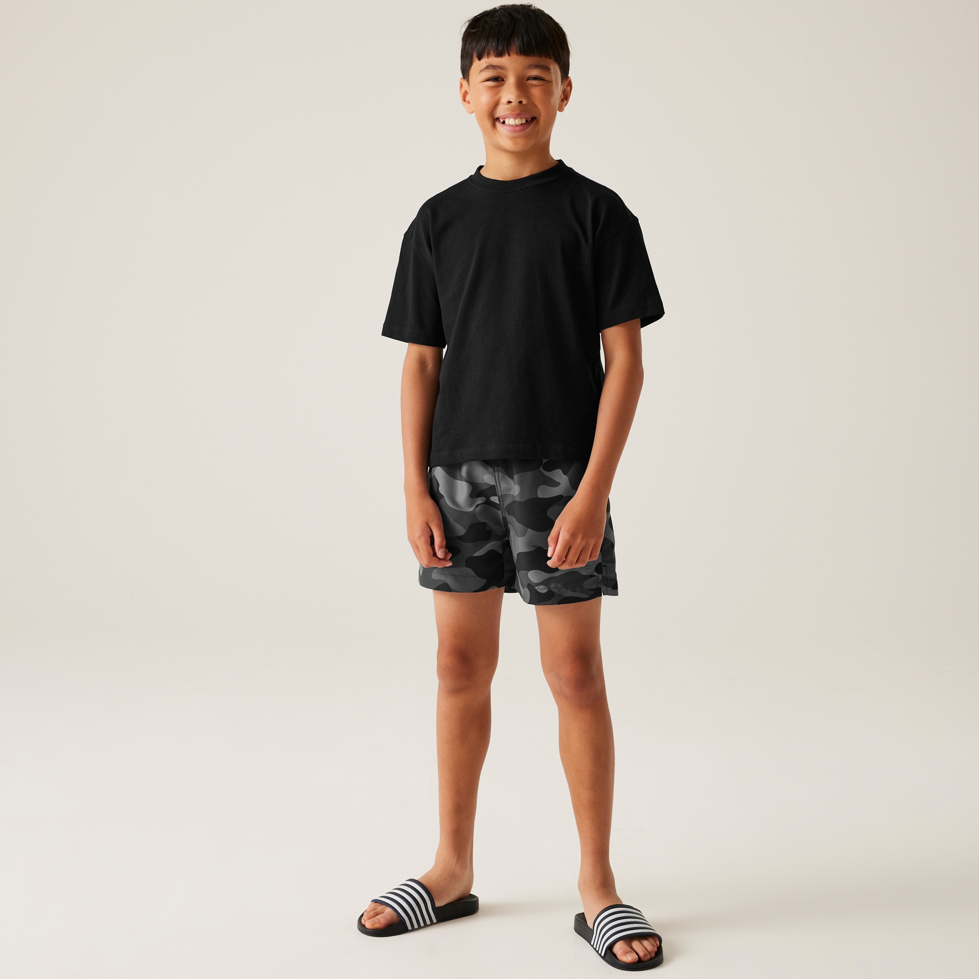 Kids' Skander III Swim Shorts | Grey Black Camo