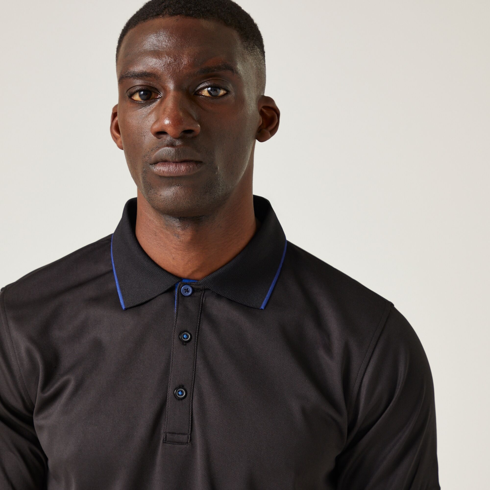 Men's Navigate Short Sleeve Polo Shirt | black new royal