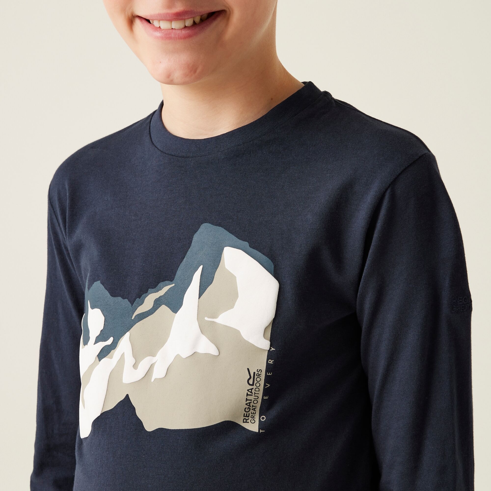 Kids' Wenbie III Graphic T-Shirt | Navy Mountain Outline