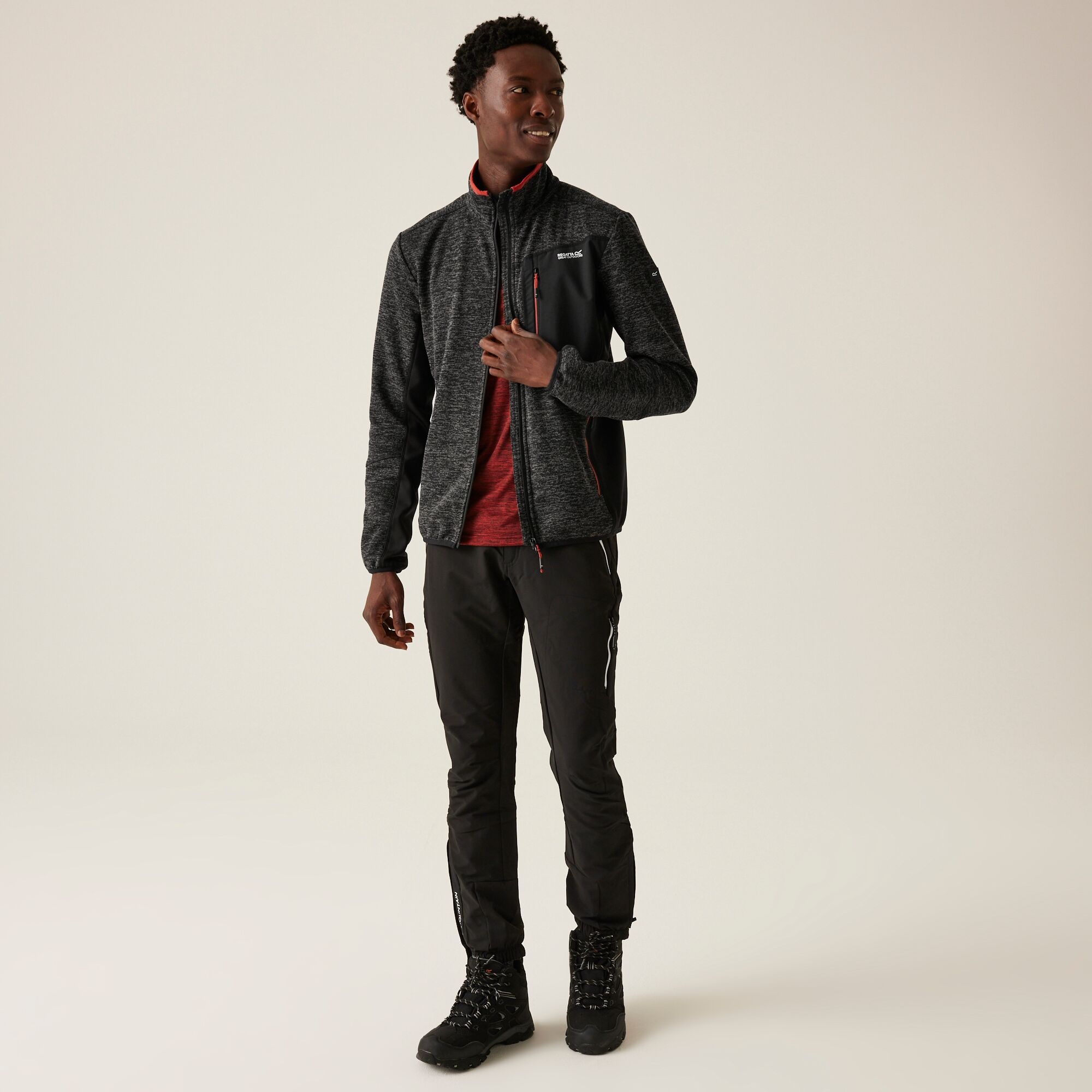 Men's Baslinn Full Zip Fleece | Black Marl Black