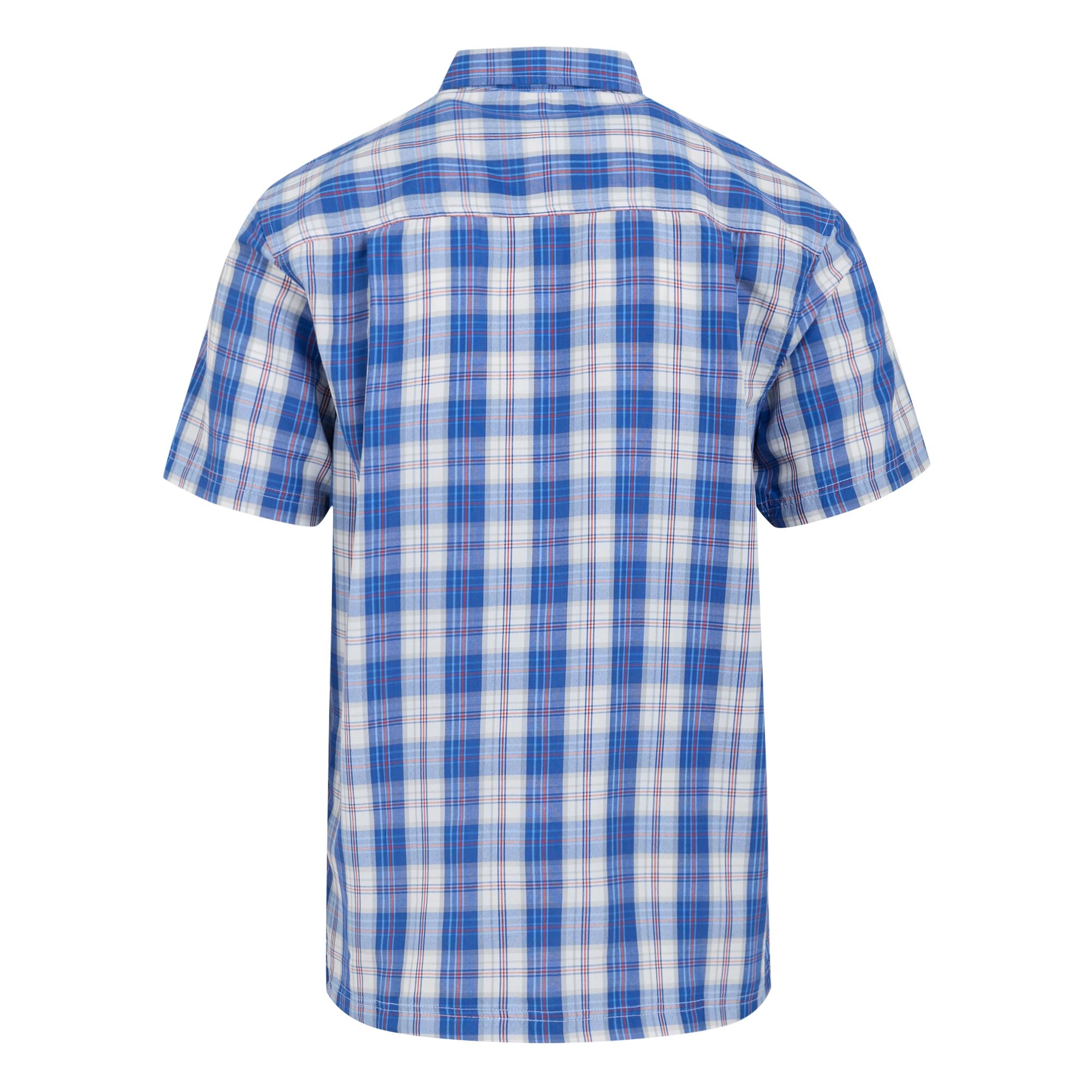 Men's Mindano IX Short Sleeve Shirt | White Olympian Blue Check