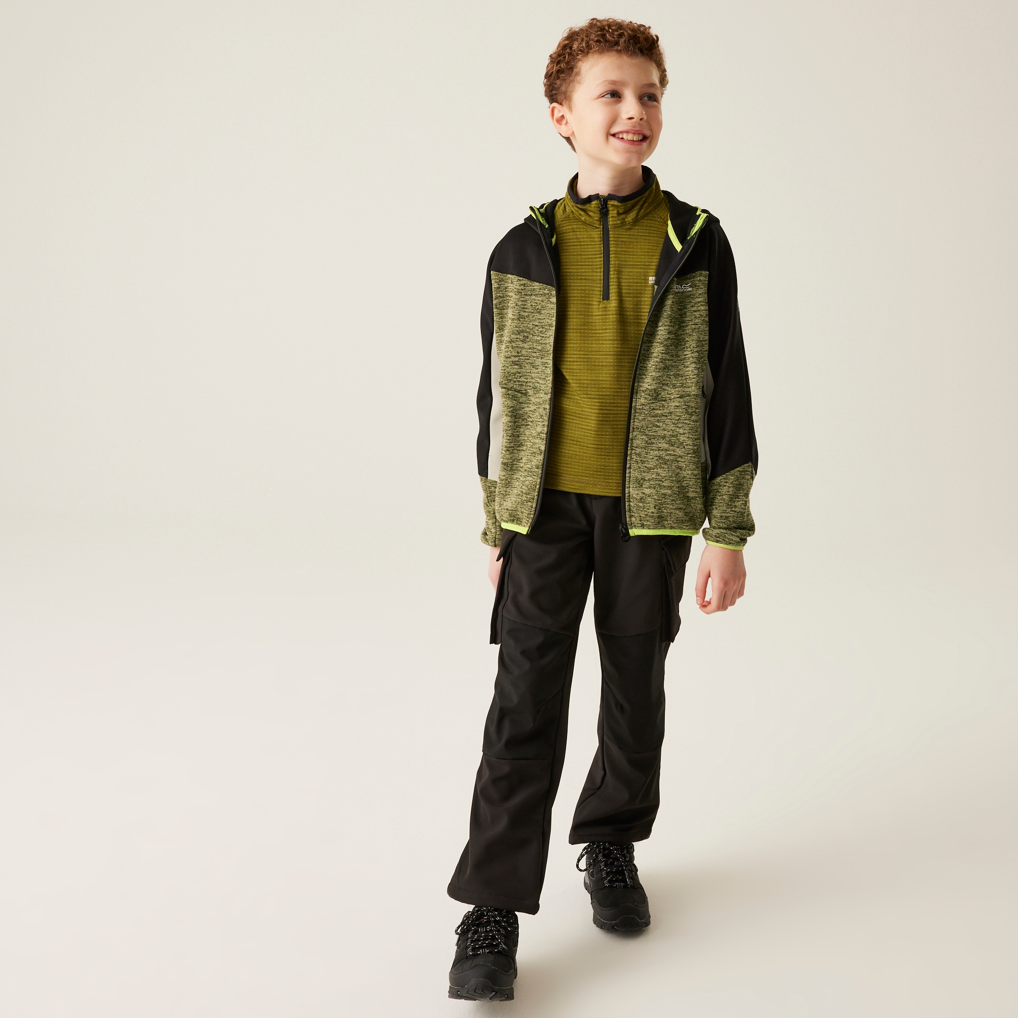 Kids' Dissolver IXI Full Zip Fleece | Nephrite Green Black