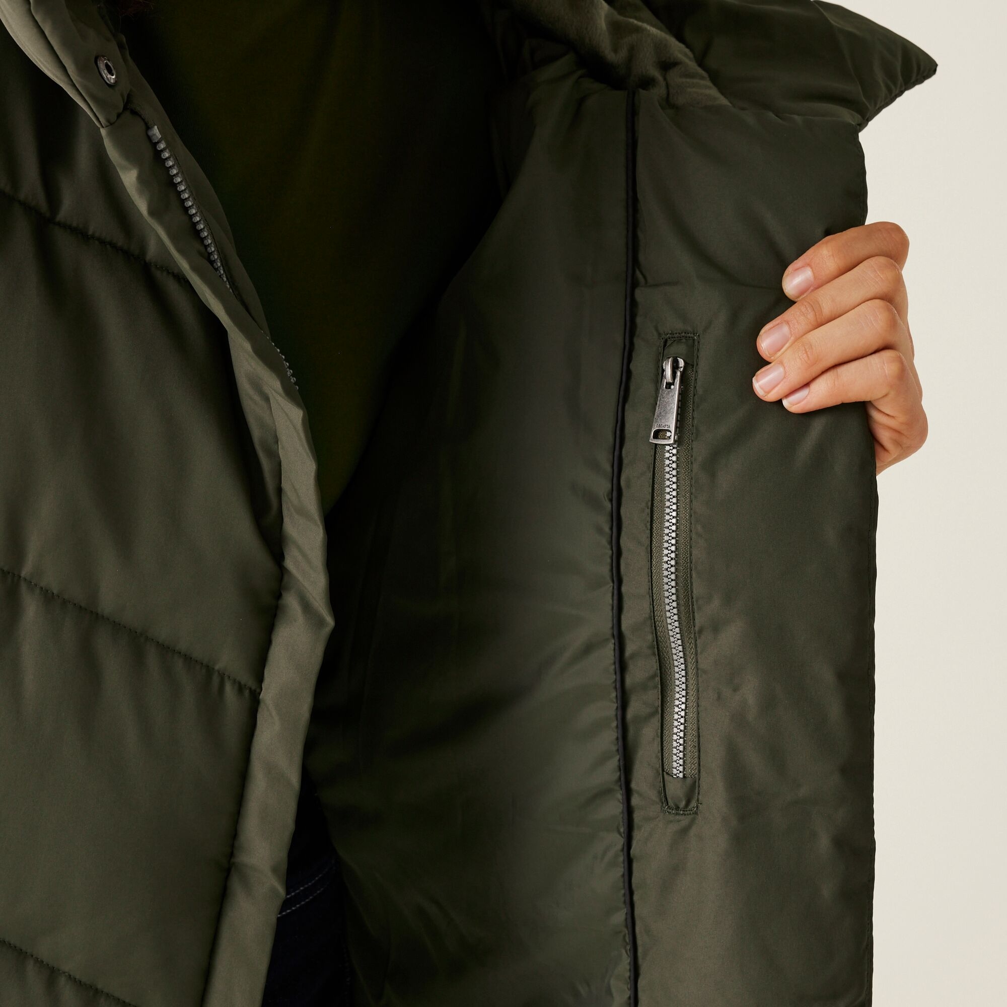 Women's Nurie Quilted Jacket | Dark Khaki