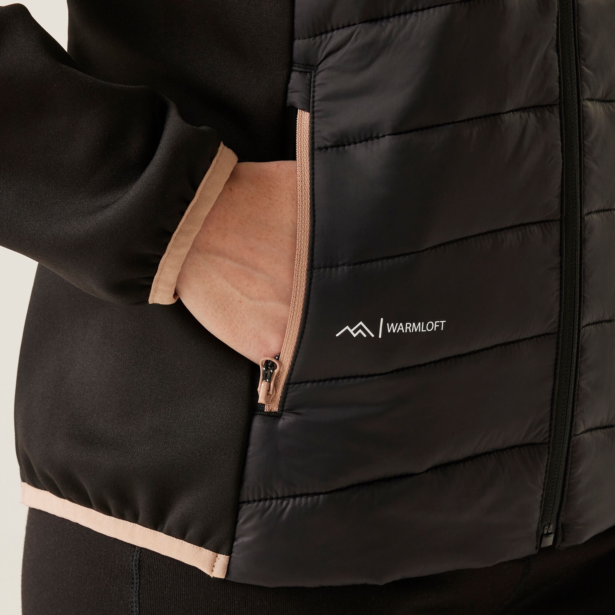 Women's Clumber V Hybrid Jacket | Black Warm Taupe