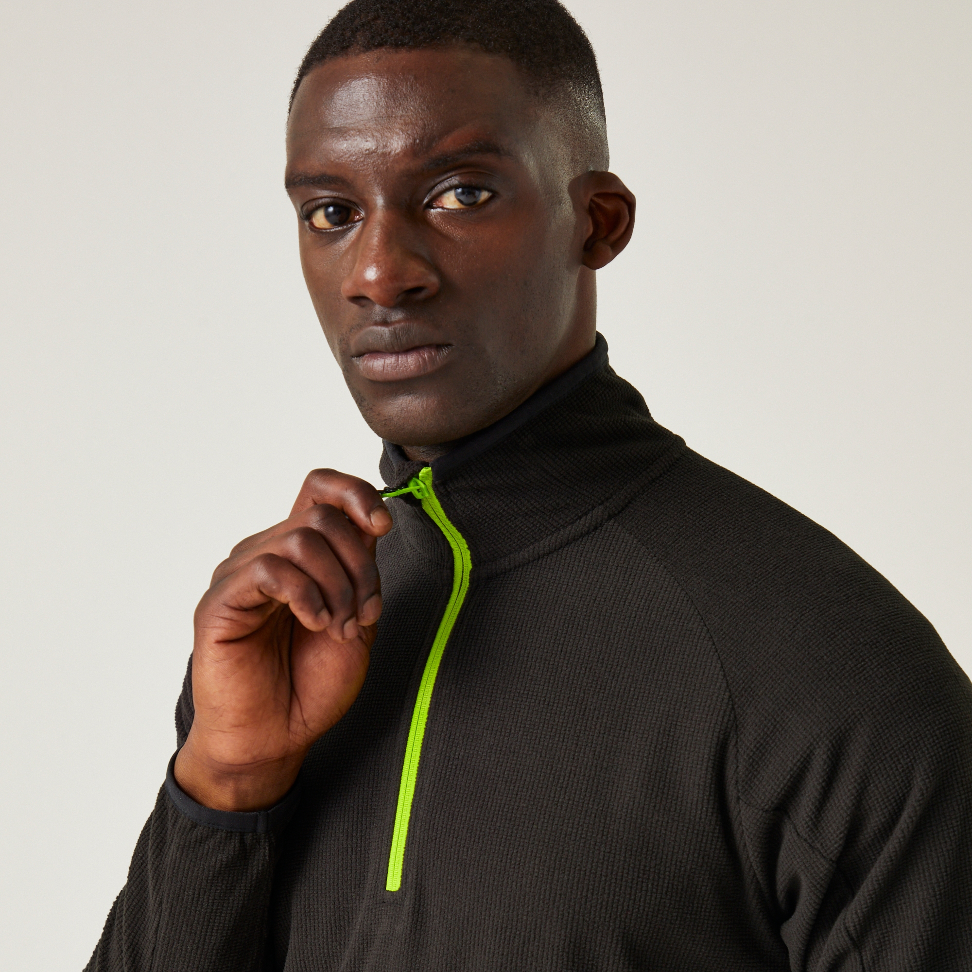 Men's Navigate Half-Zip Fleece | Black Lime Green