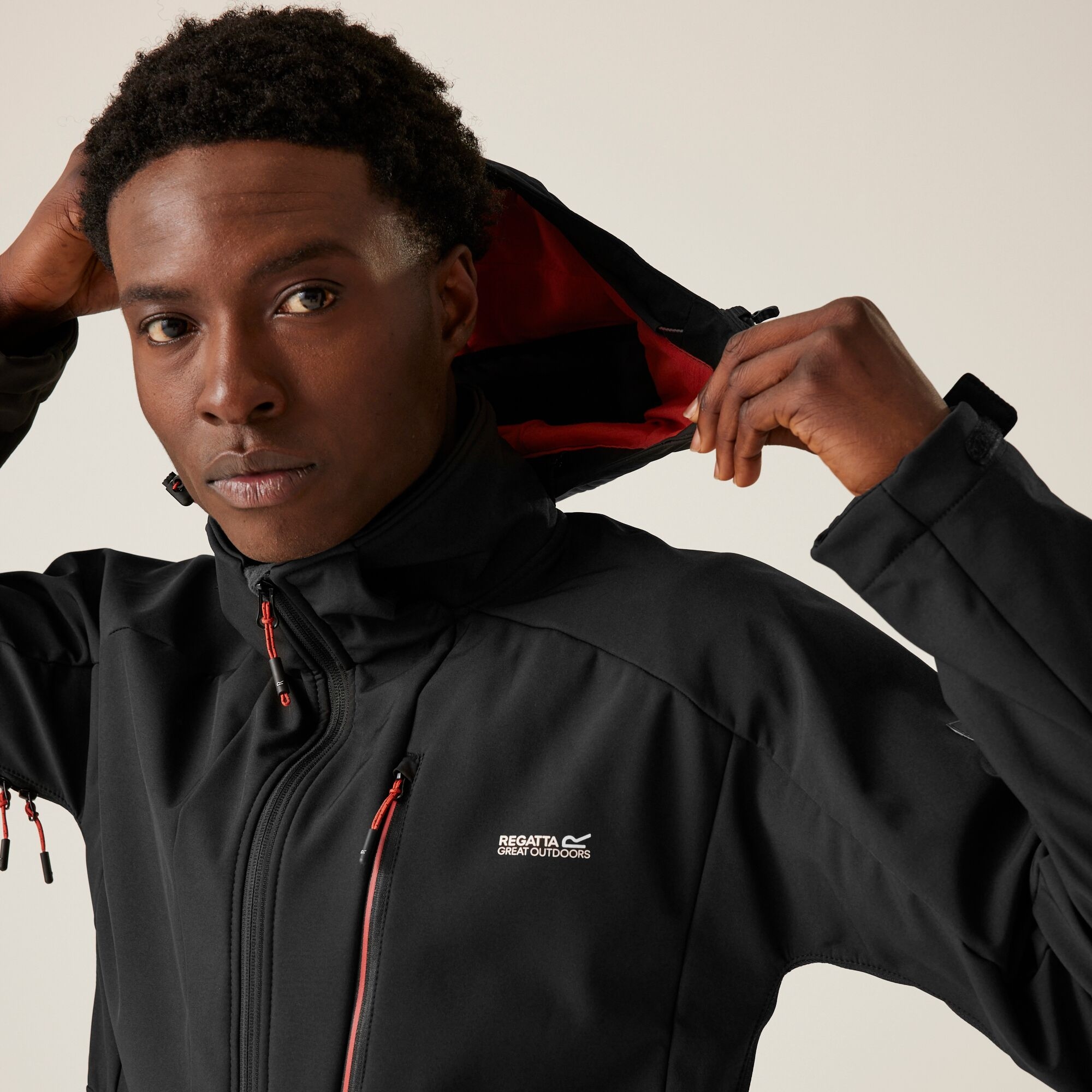 Men's Hewitts X Softshell Jacket | Black Red Ochre