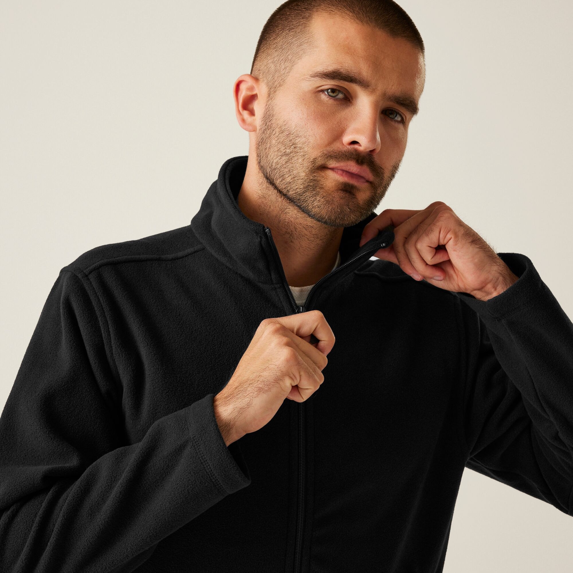 Men's Micro Lightweight Full Zip Fleece | Black
