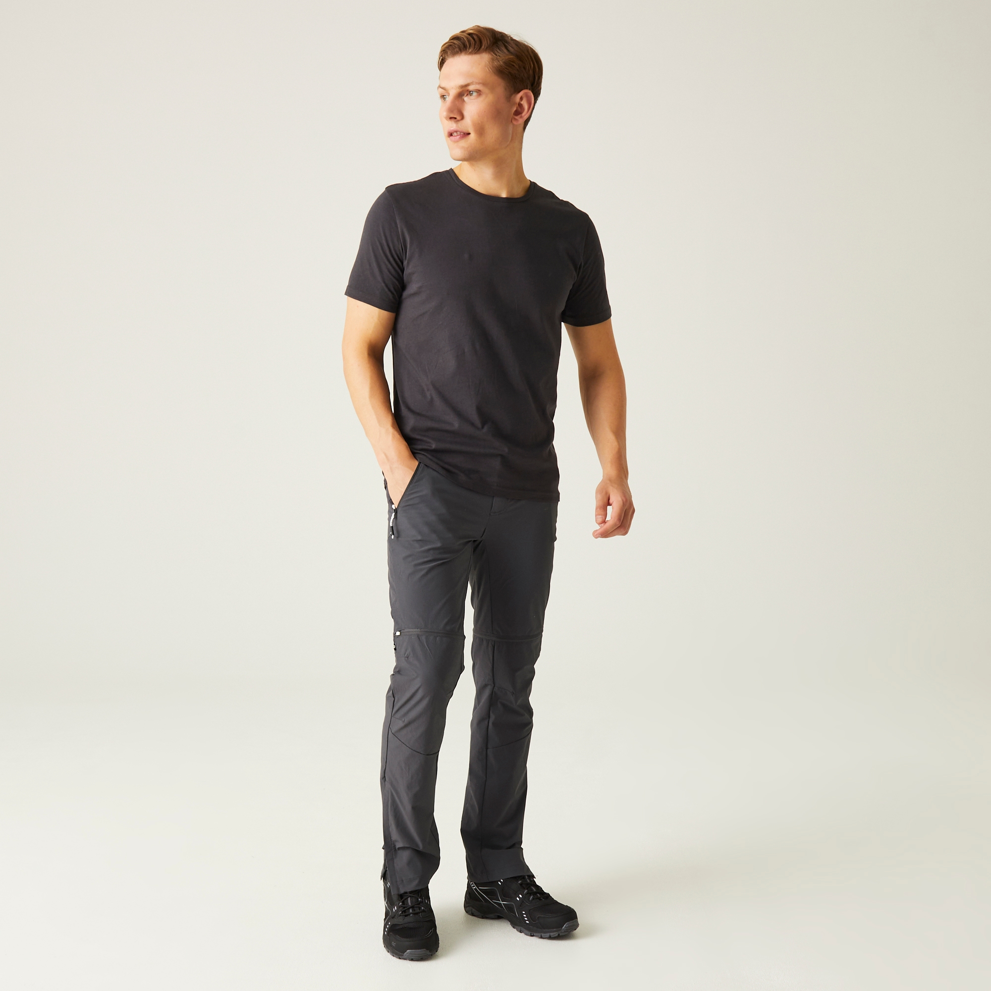 Men's Mountain Zip Off Walking Trousers | Seal Grey Black