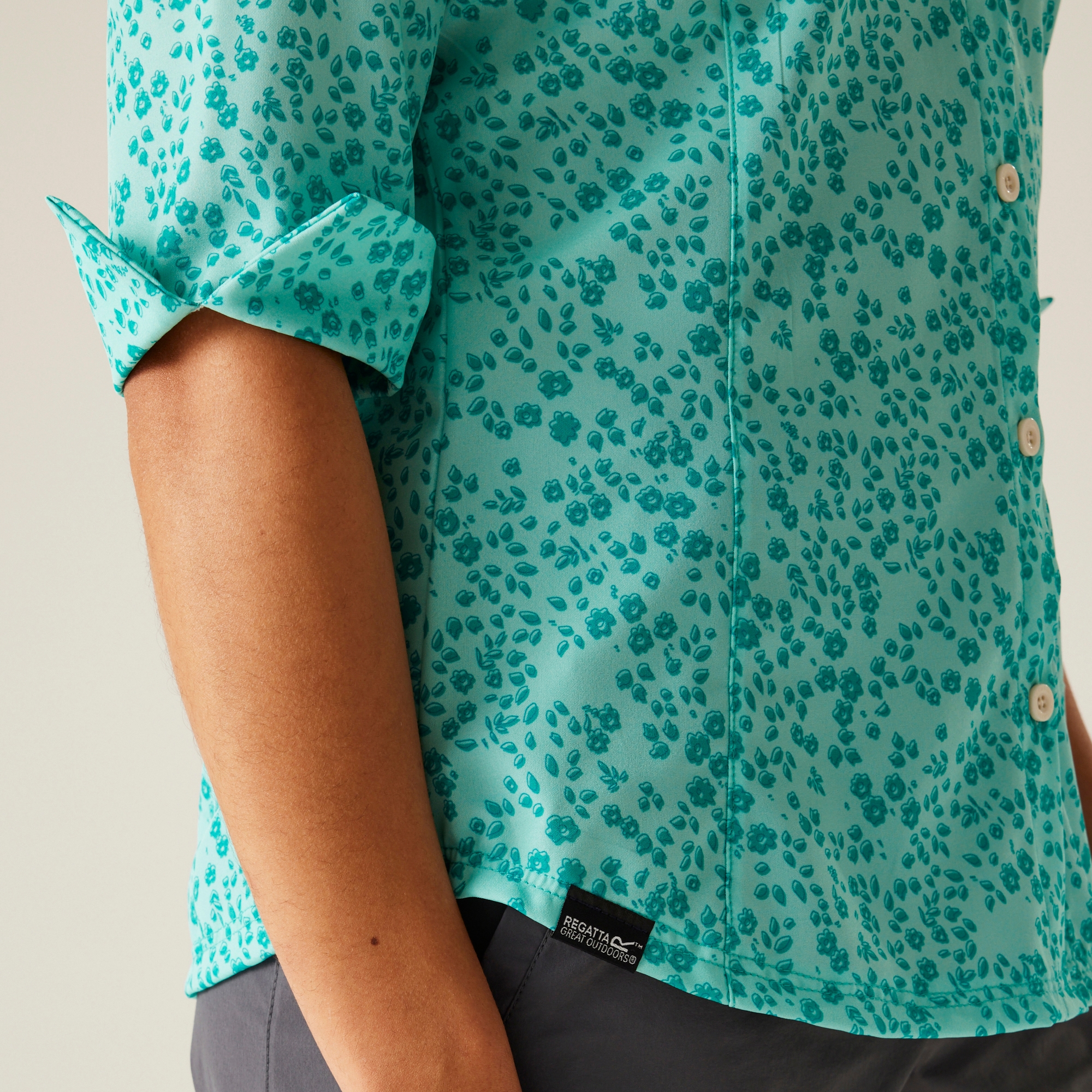Women's Kinnis Lightweight Shirt | Aruba Blue Meadow Print