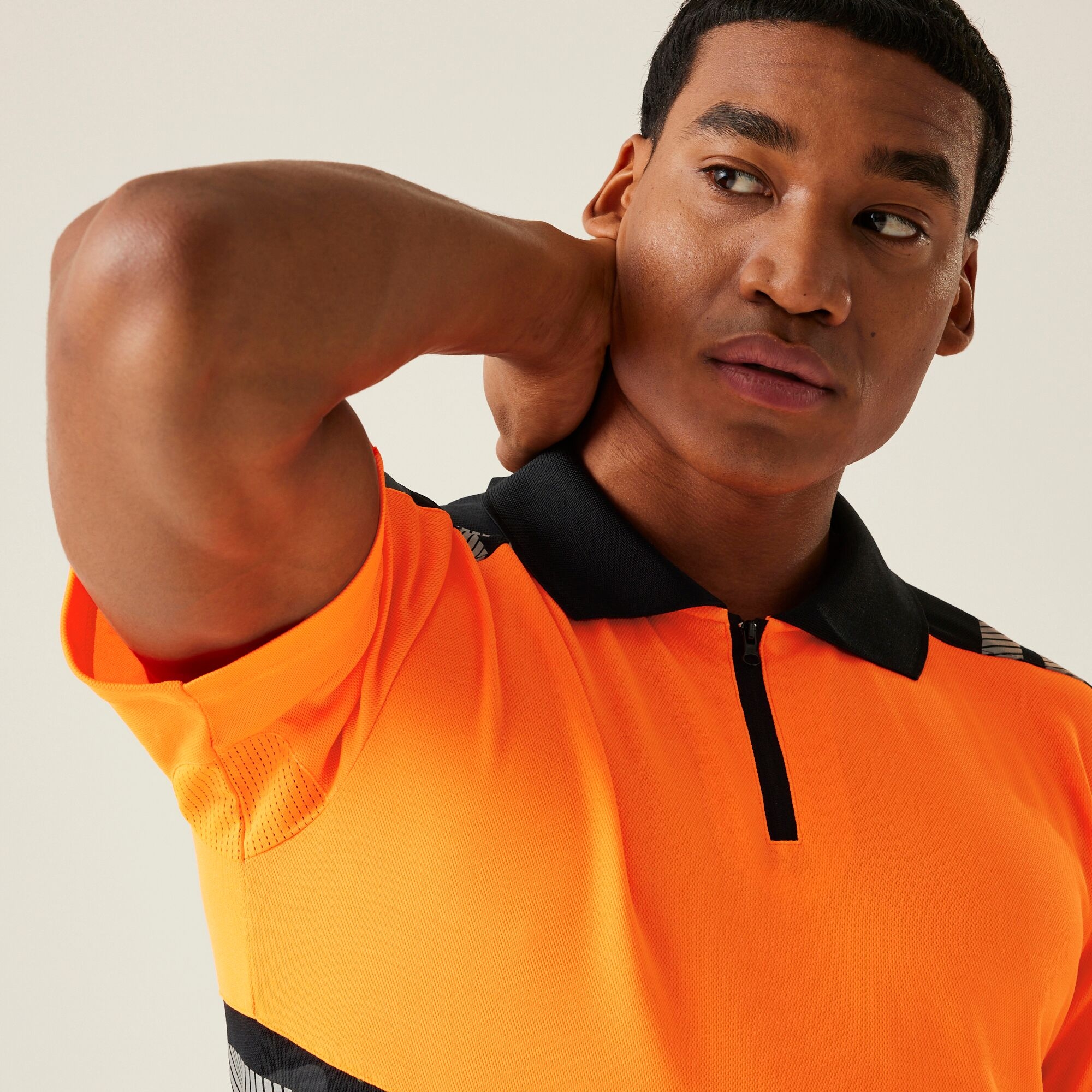 Men's Hi-Vis X-Pro Polo - Class 1 | Black Orange