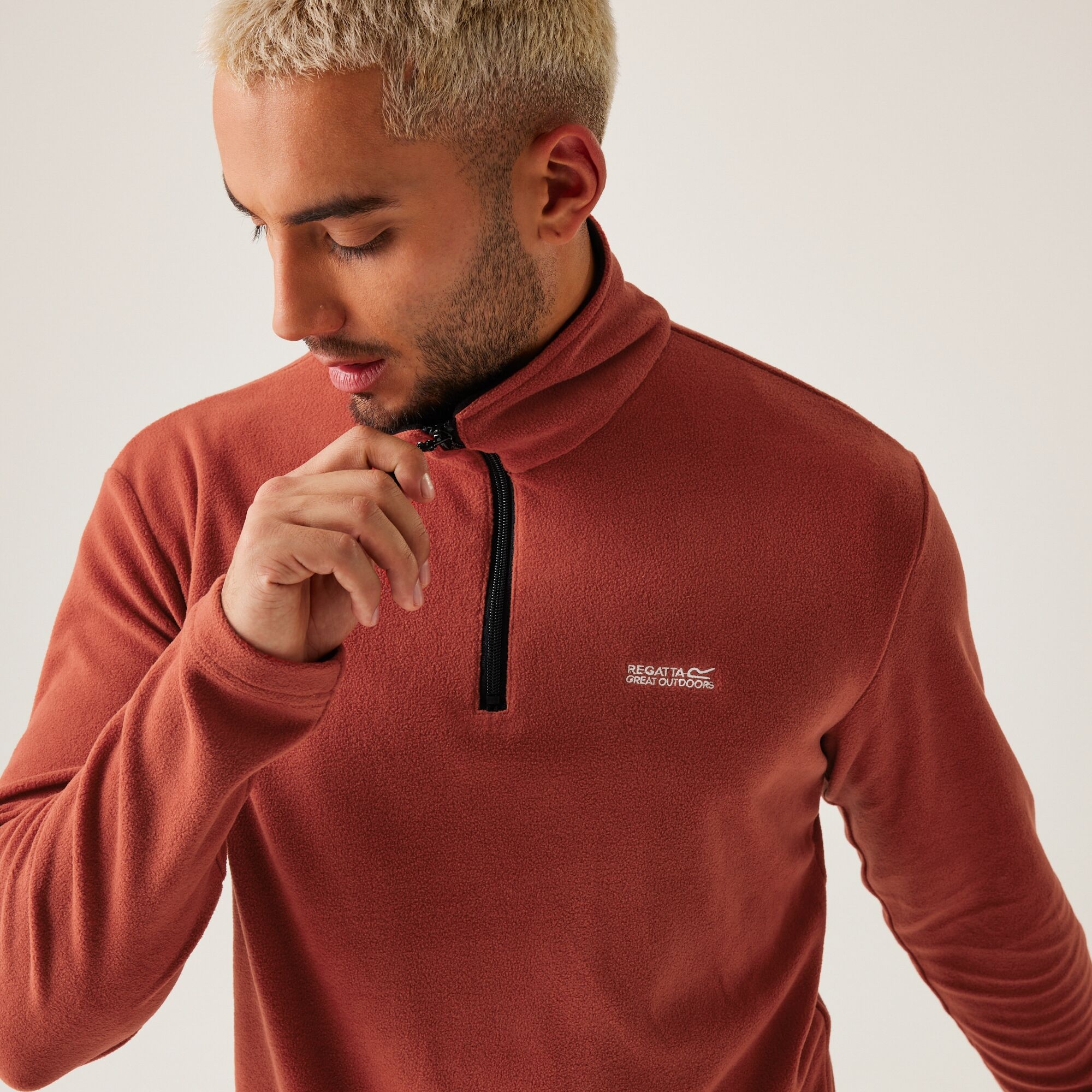 Men's Thompson Lightweight Half Zip Fleece | Red Ochre