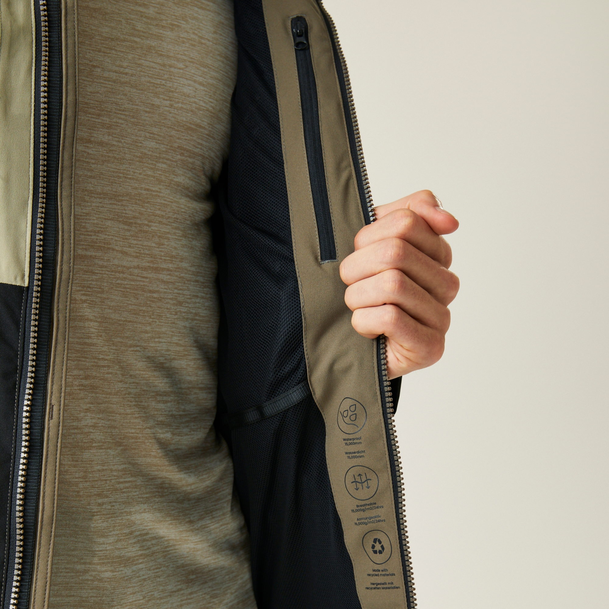 Men's Maland II Waterproof Jacket | Golden Sand Treetop Black
