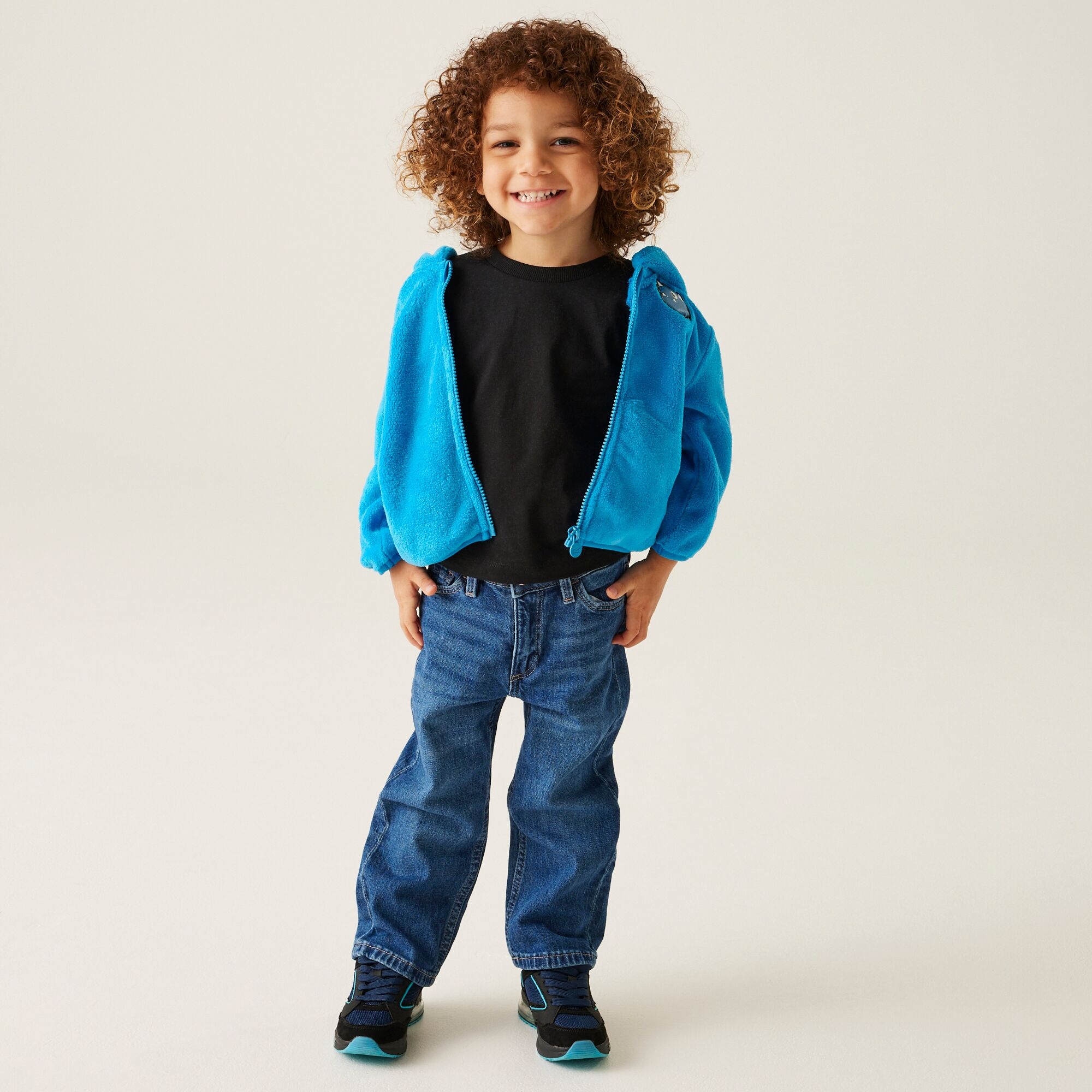 Kids' Animal Full Zip Fleece | Spike The Monster Hydro Blue