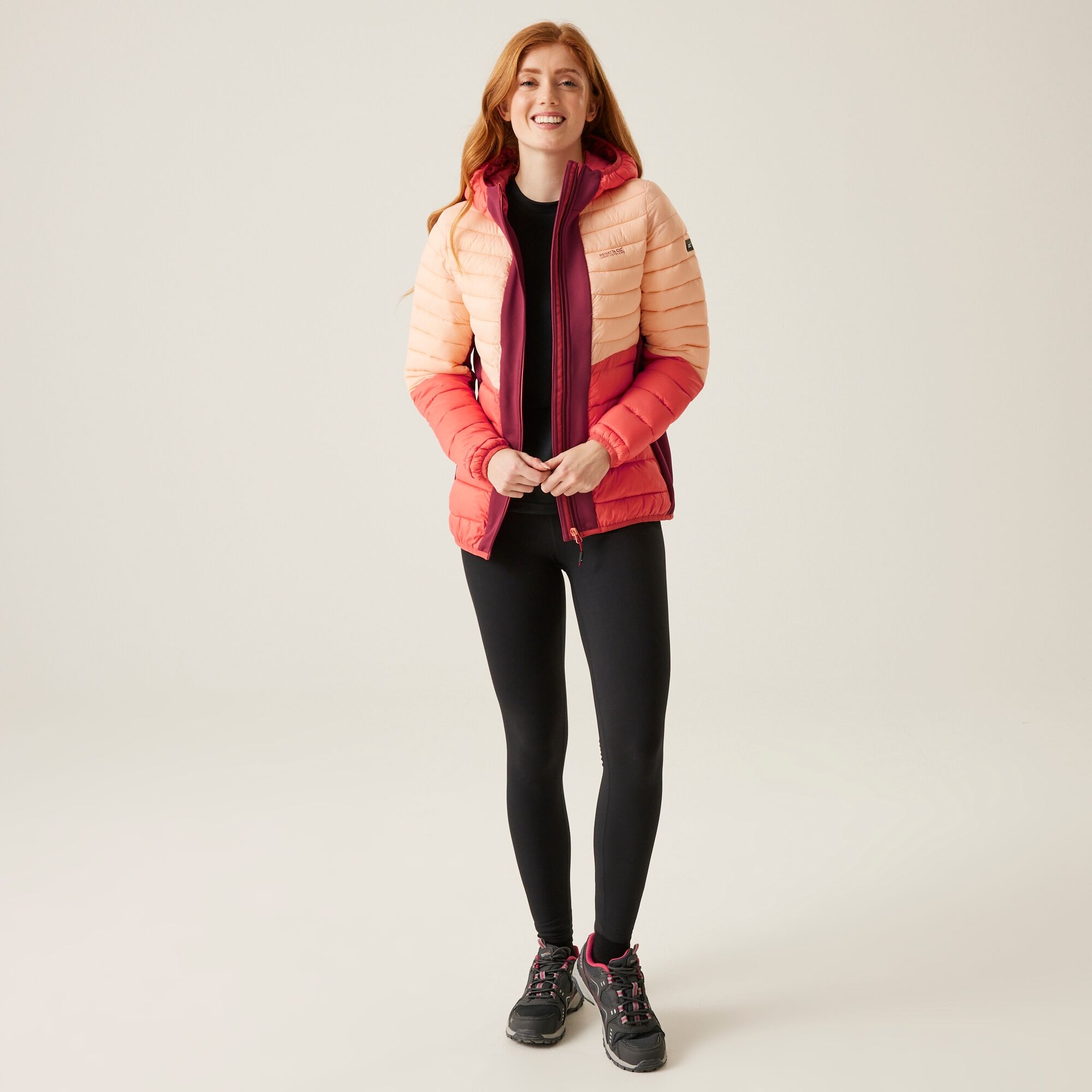 Women's Leedre Hooded Hybrid Jacket | Rumba Red Mineral Red