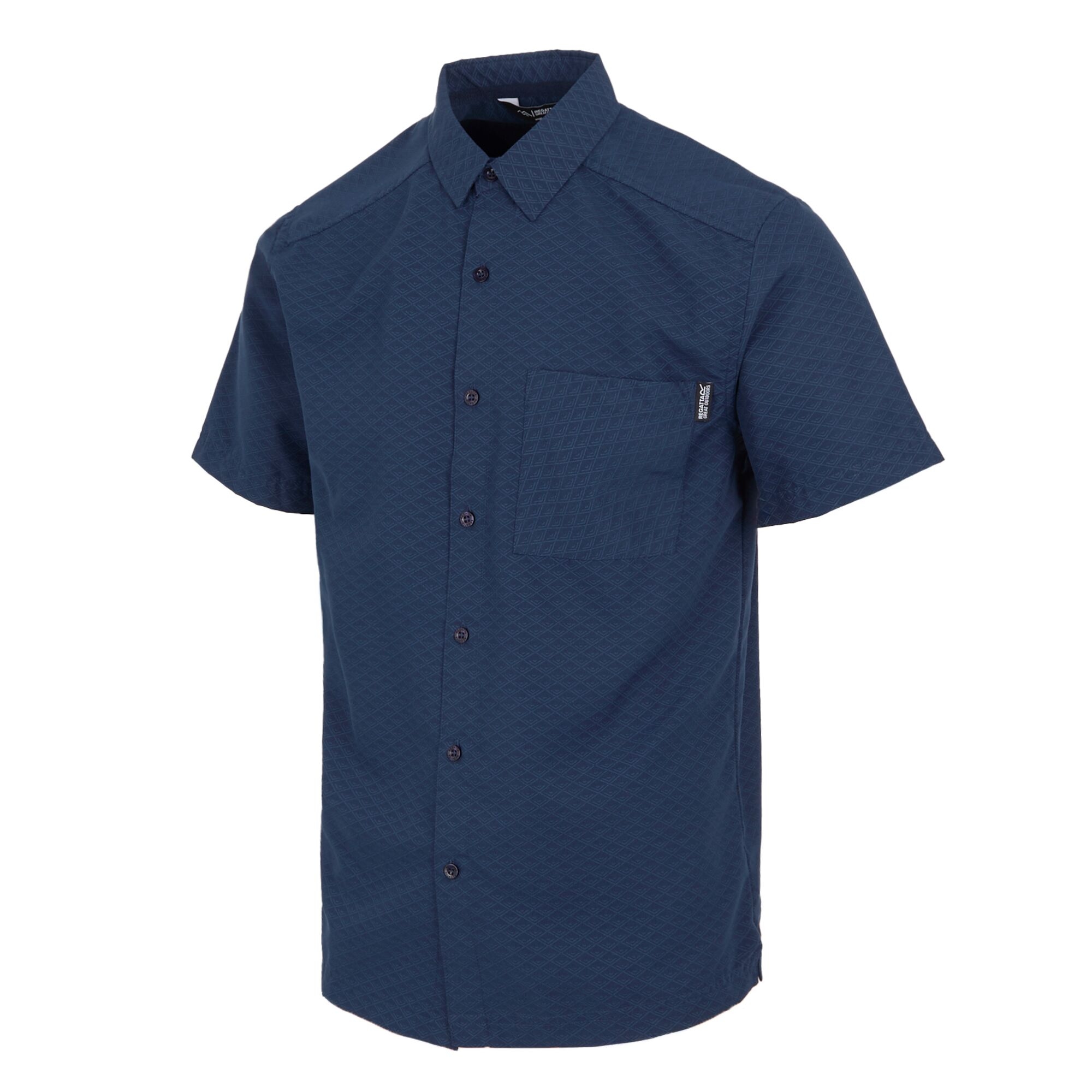 Men's Mindano IX Short Sleeve Shirt | Navy Triangle Print