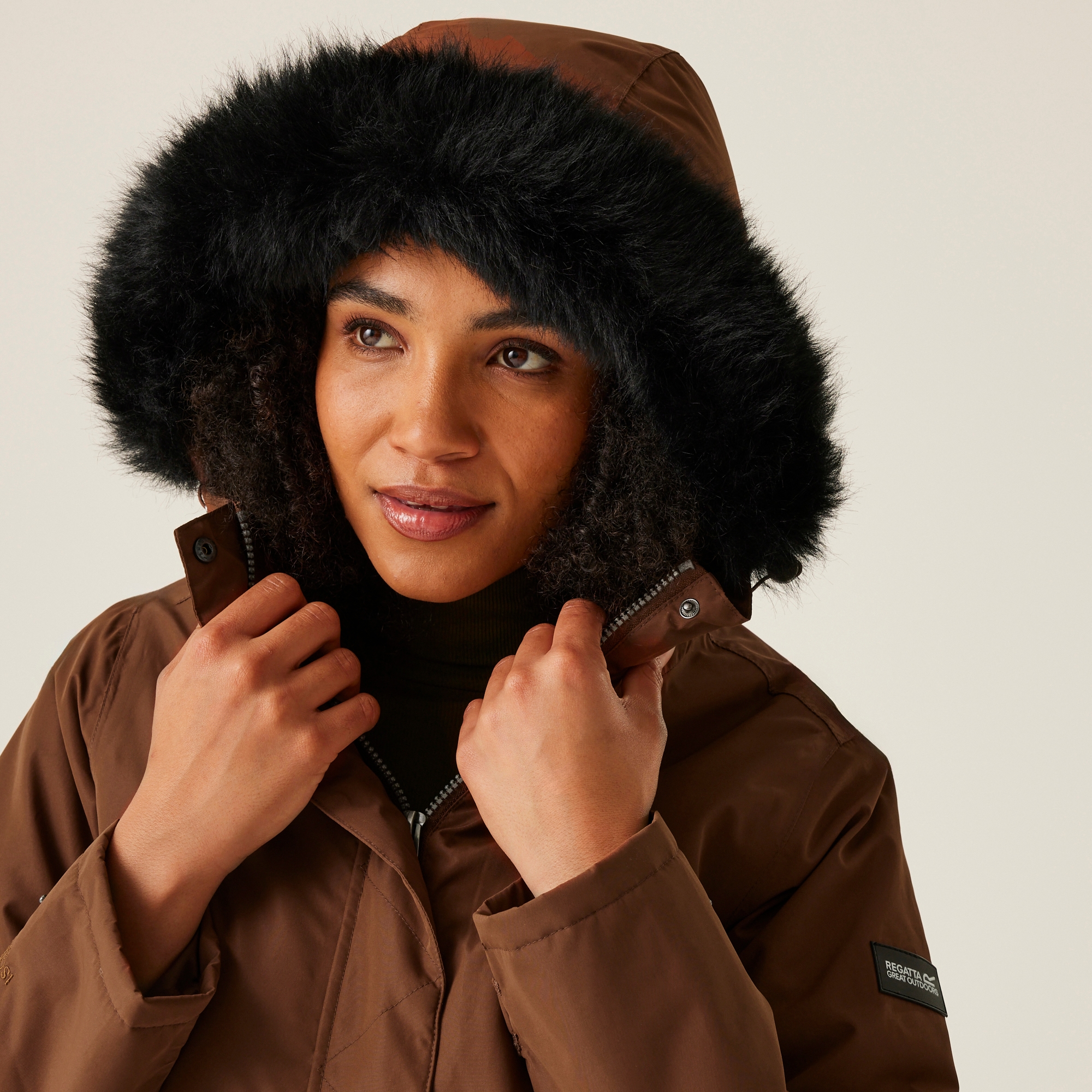 Women's Sabinka II Fur Trim Parka Jacket | Dark Brown
