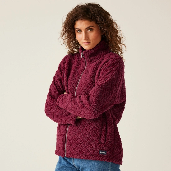 Women's Apphia Full Zip Fluffy Fleece | Deep Plum