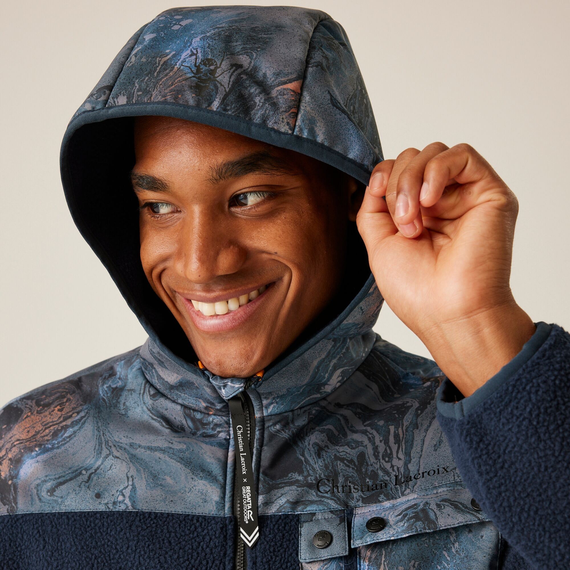 Christian Lacroix - Men's Valensoles Fleece | Navy Bain De Minuit Print