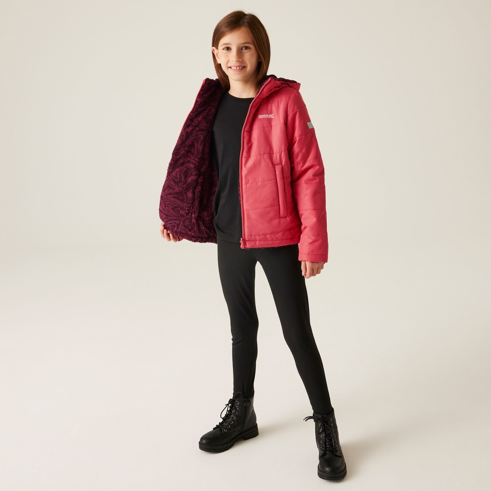 Kids' Kyrell Reversible Jacket | Mineral Red Burgundy Zebra