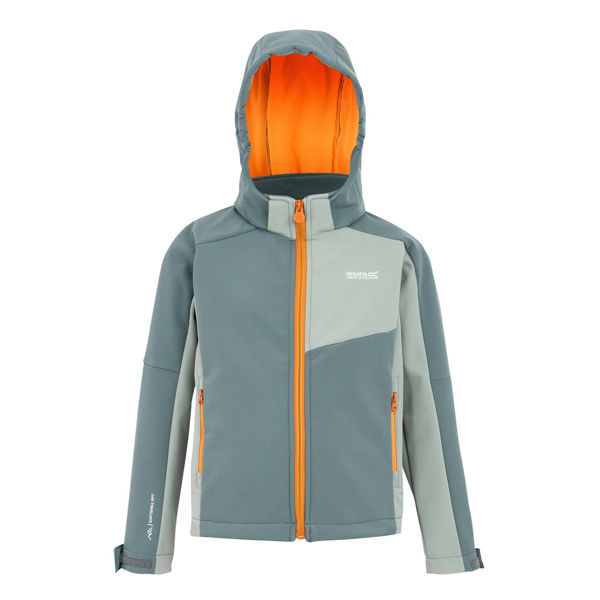 Kids' Acidity VIII Softshell Jacket | Stormy Weather Glacier Bright Marigold