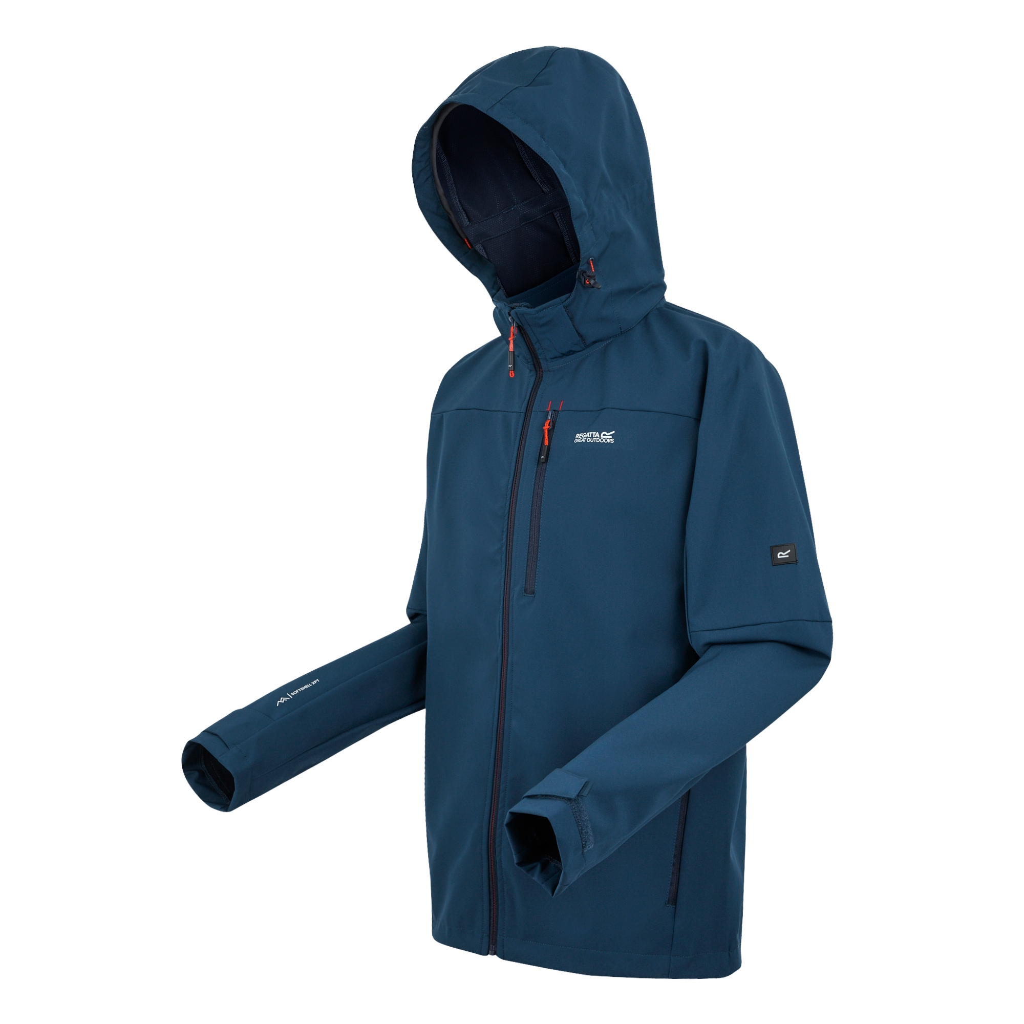 Men's Arana Softshell Jacket | Moonlight Denim Tangerine Tango
