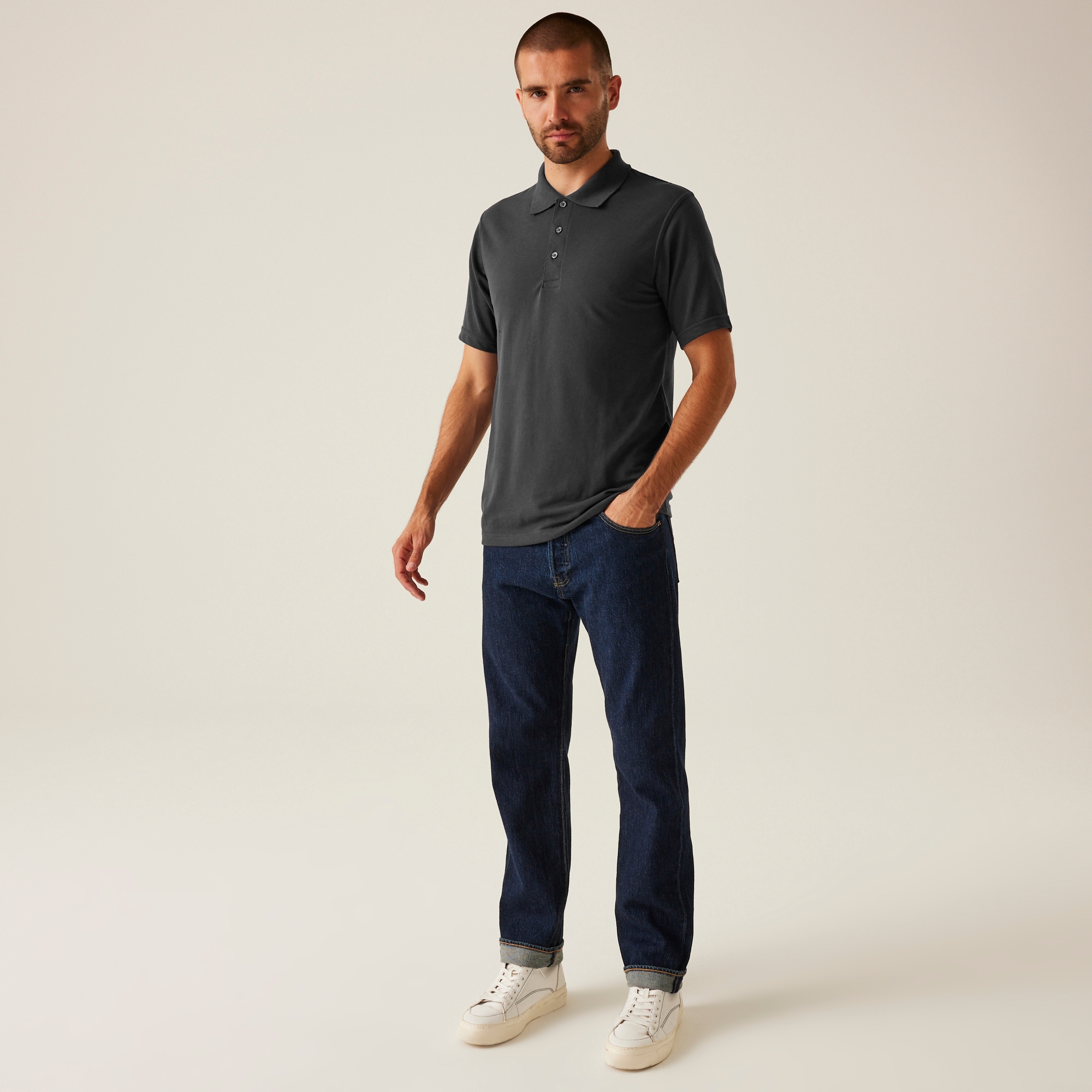 Men's 65/35 SS Polo Top | Seal Grey