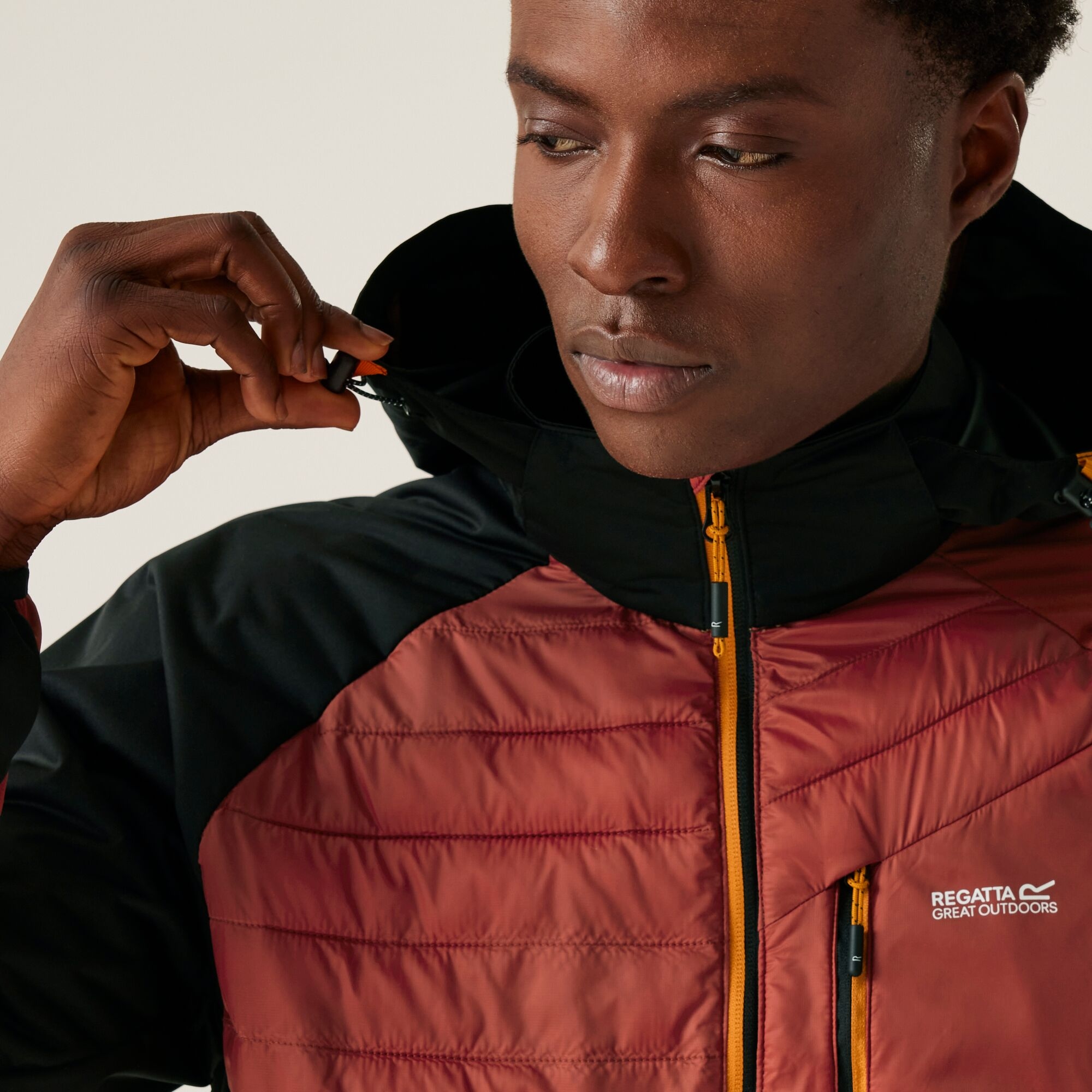 Men's Pro Hybrid Jacket | Red Ochre Black