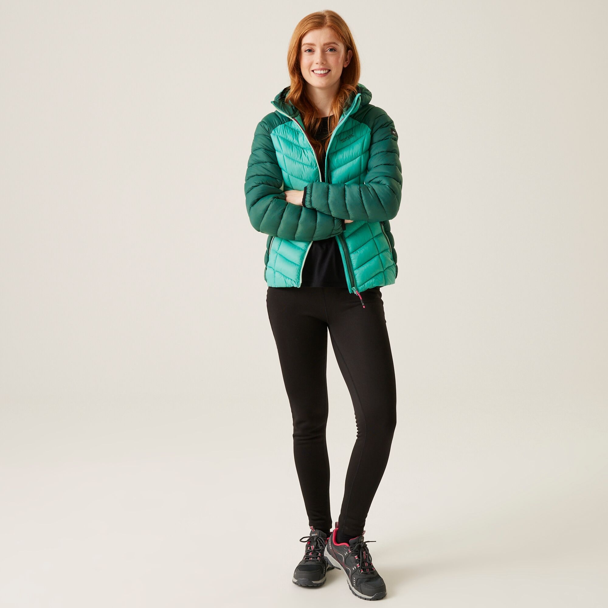 Women's Dalent Quilted Hooded Jacket | Rain Forest Dusty Green