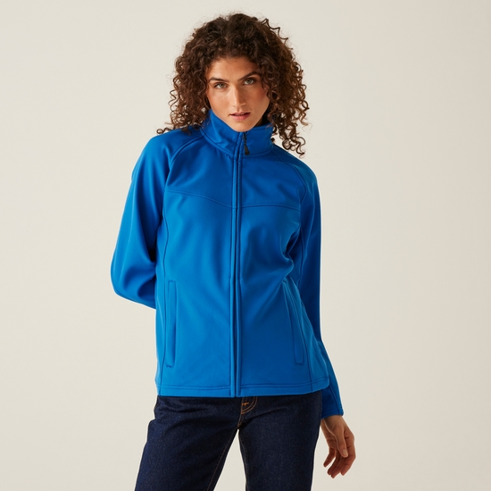 Women's Uproar Interactive Softshell Jacket | Oxford Blue Seal Grey