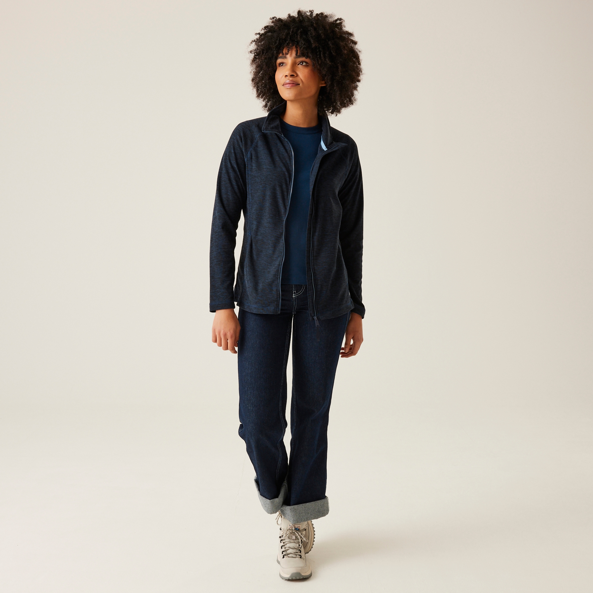 Women's Mayse Full Zip Fleece | Navy Black Marl