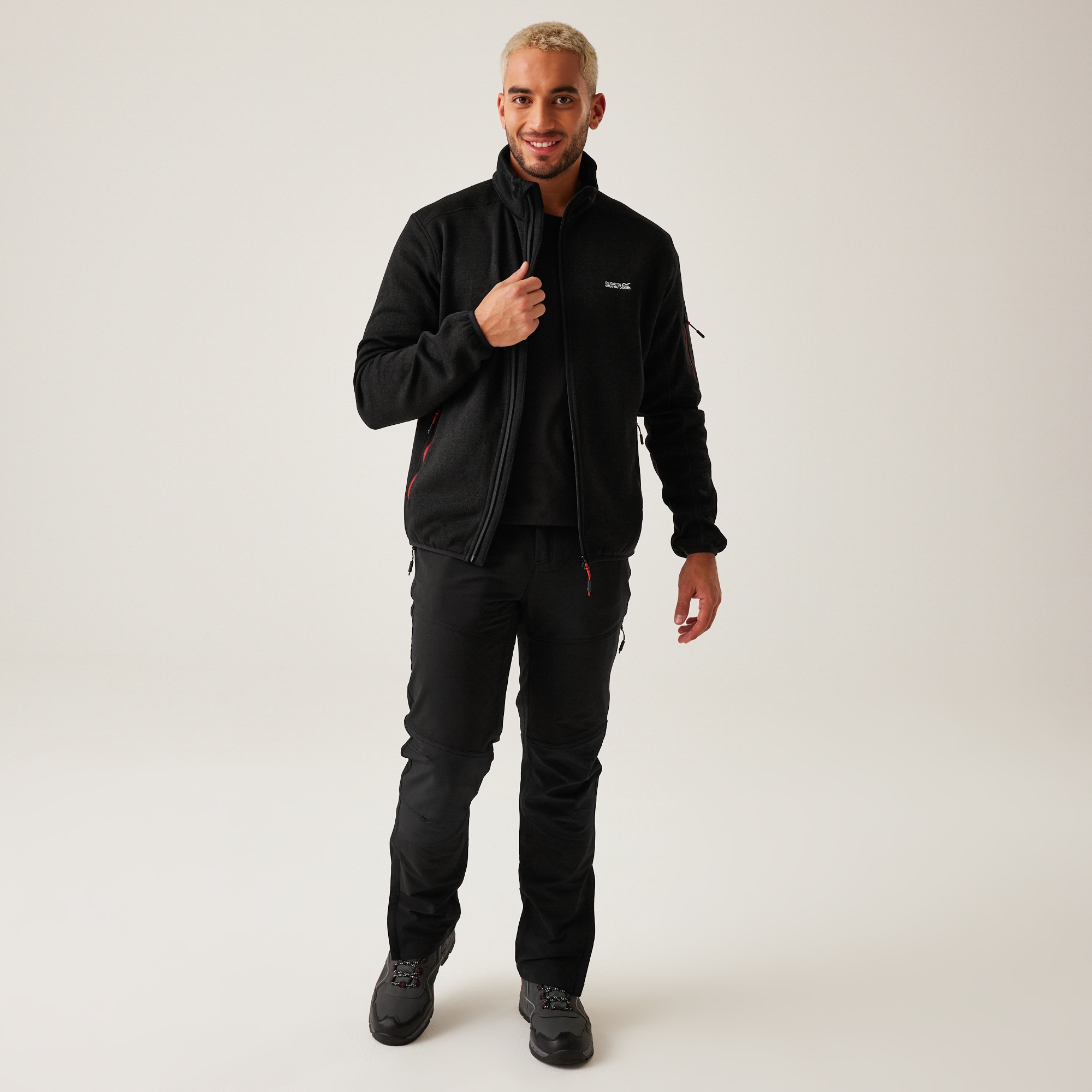 Men's Newhill Full Zip Fleece | Black Red Ochre