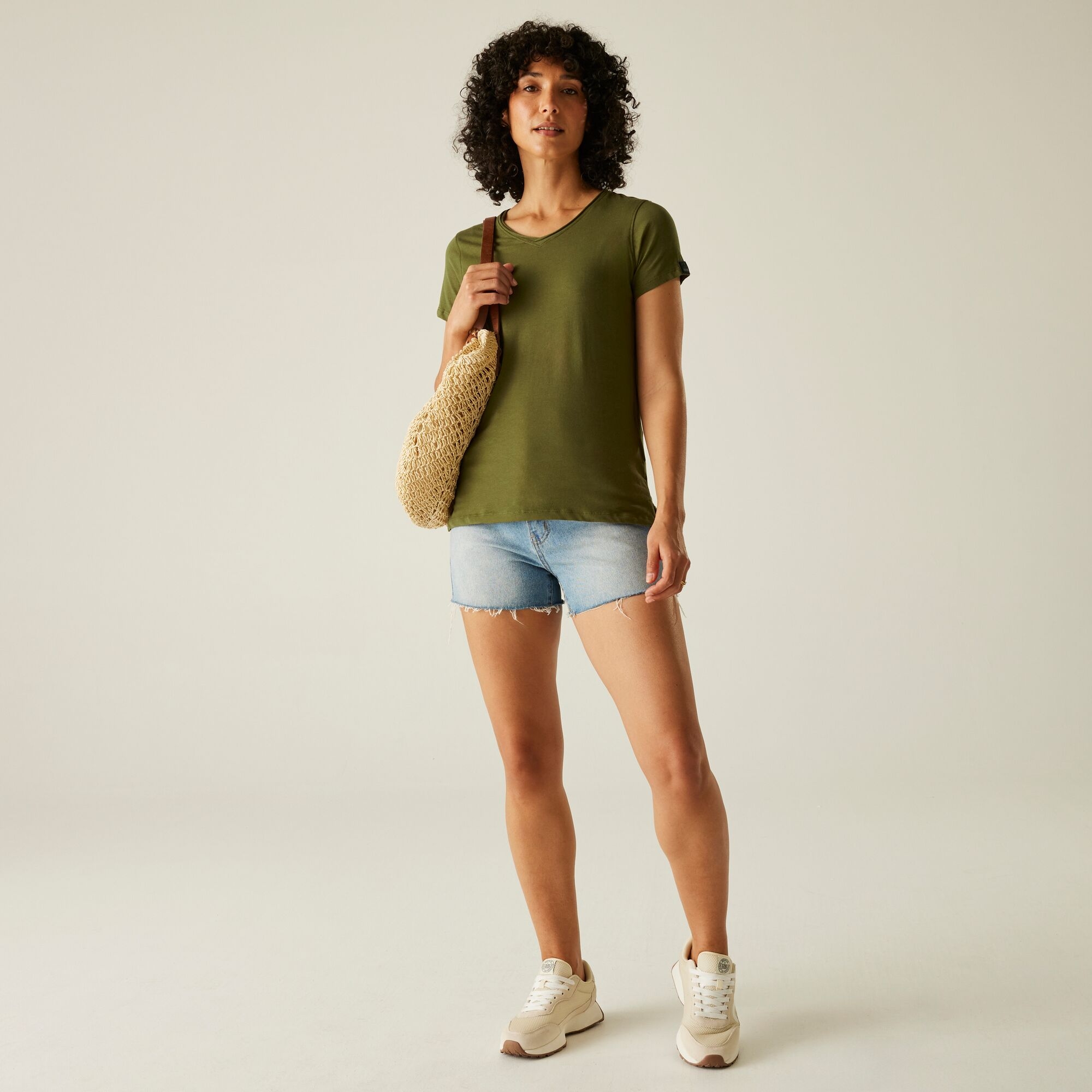 Women's Elkie V-Neck T-Shirt | Nephrite Green