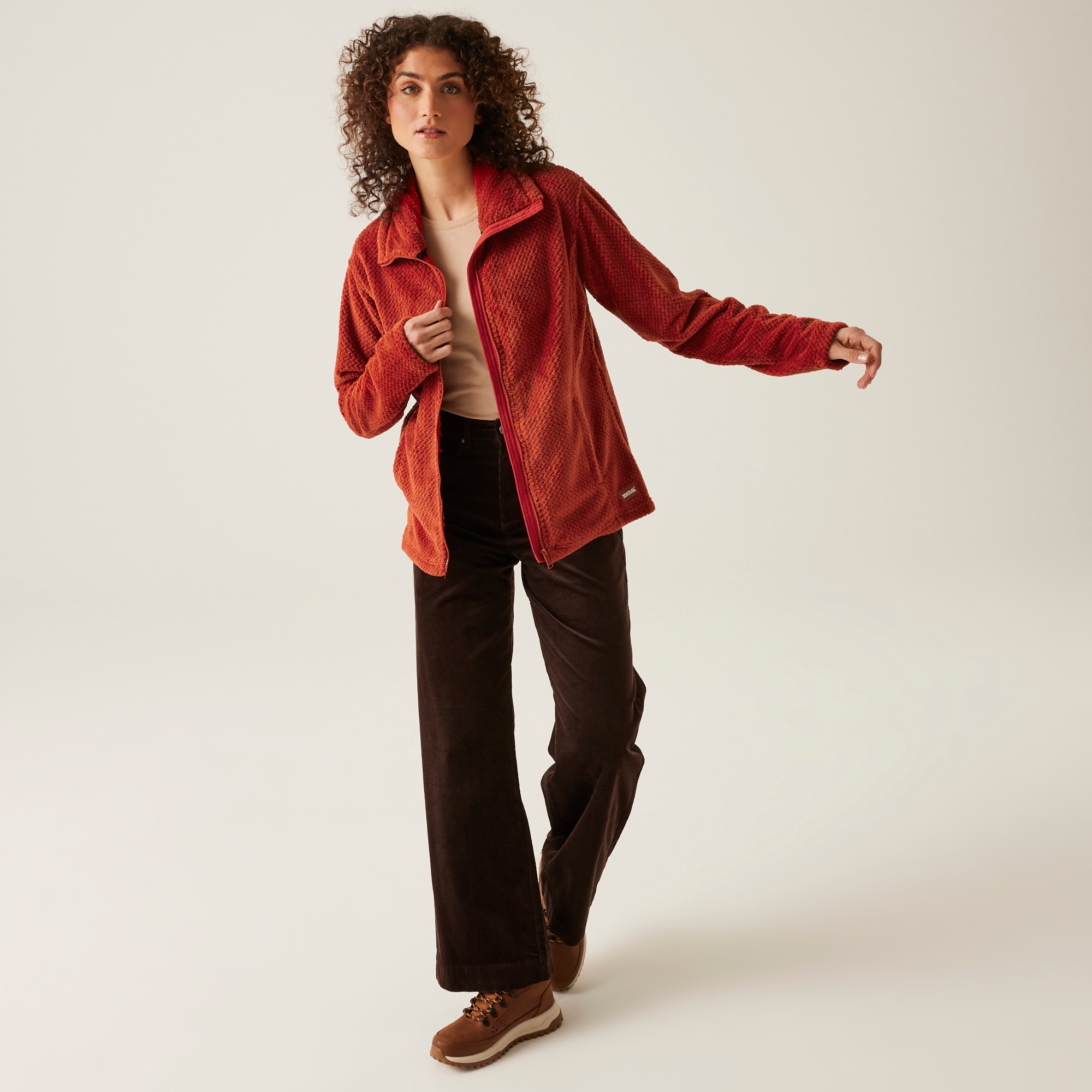 Women's Heidy Fluffy Full Zip Fleece | Red Ochre