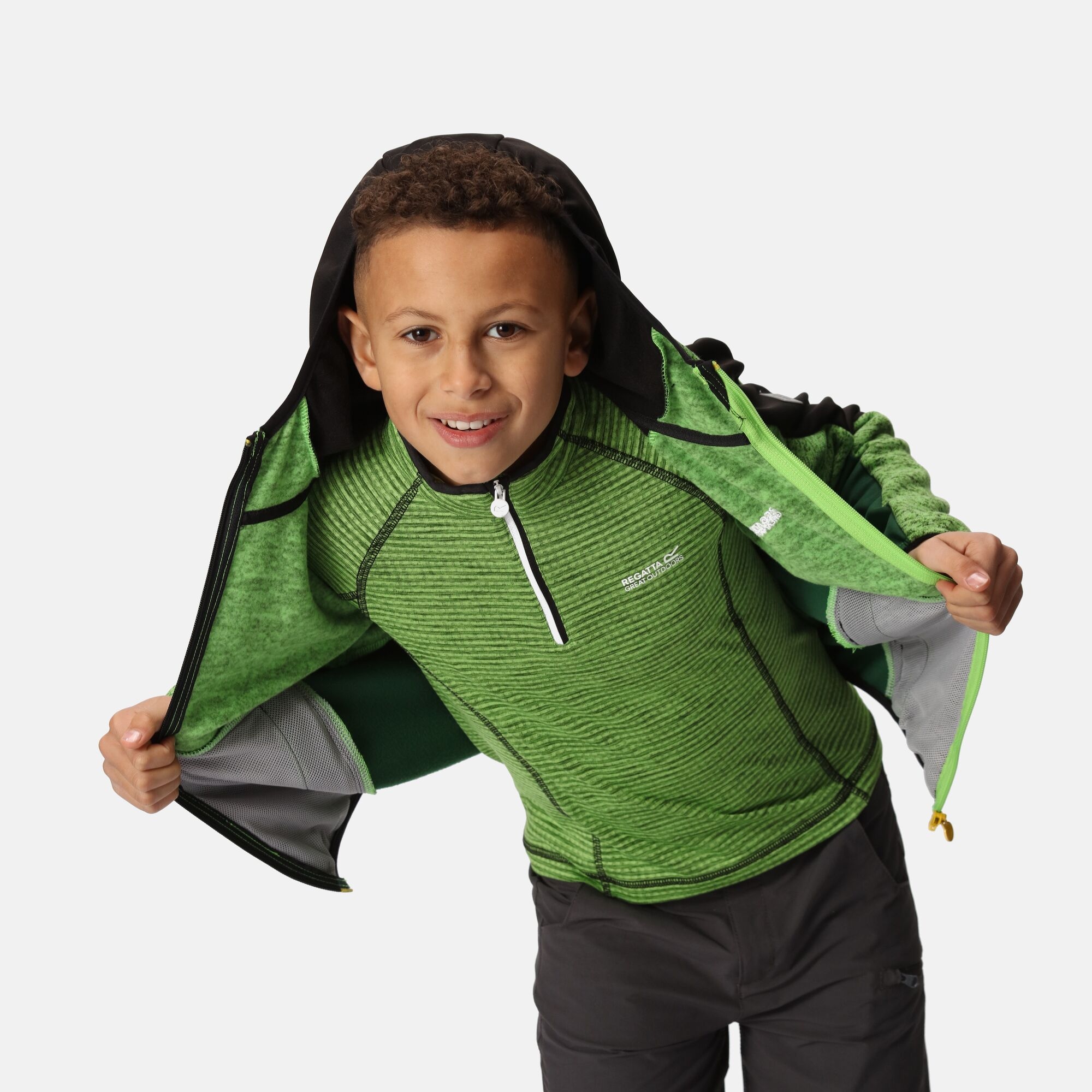 Kids' Dissolver VII Full Zip Fleece | Jasmine Green Black