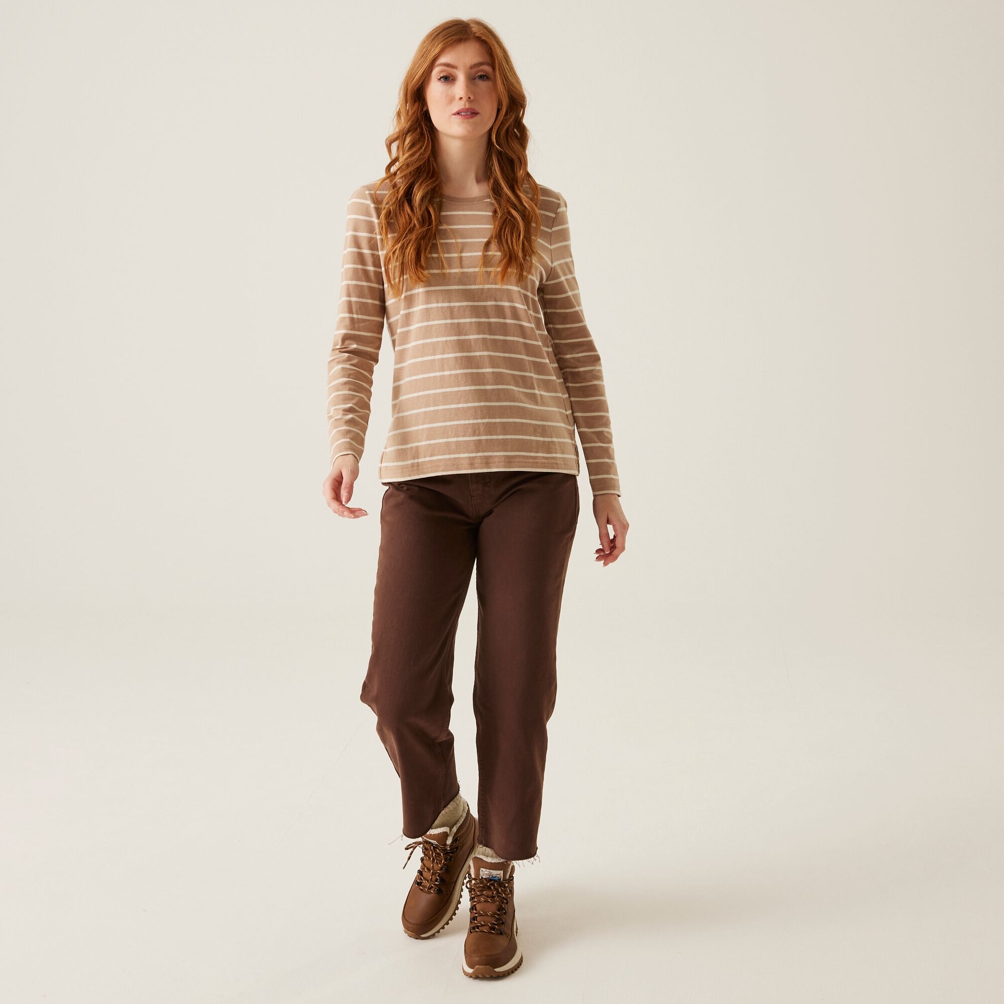Women's Federica II Long Sleeved T-Shirt | Warm Taupe Light Vanilla