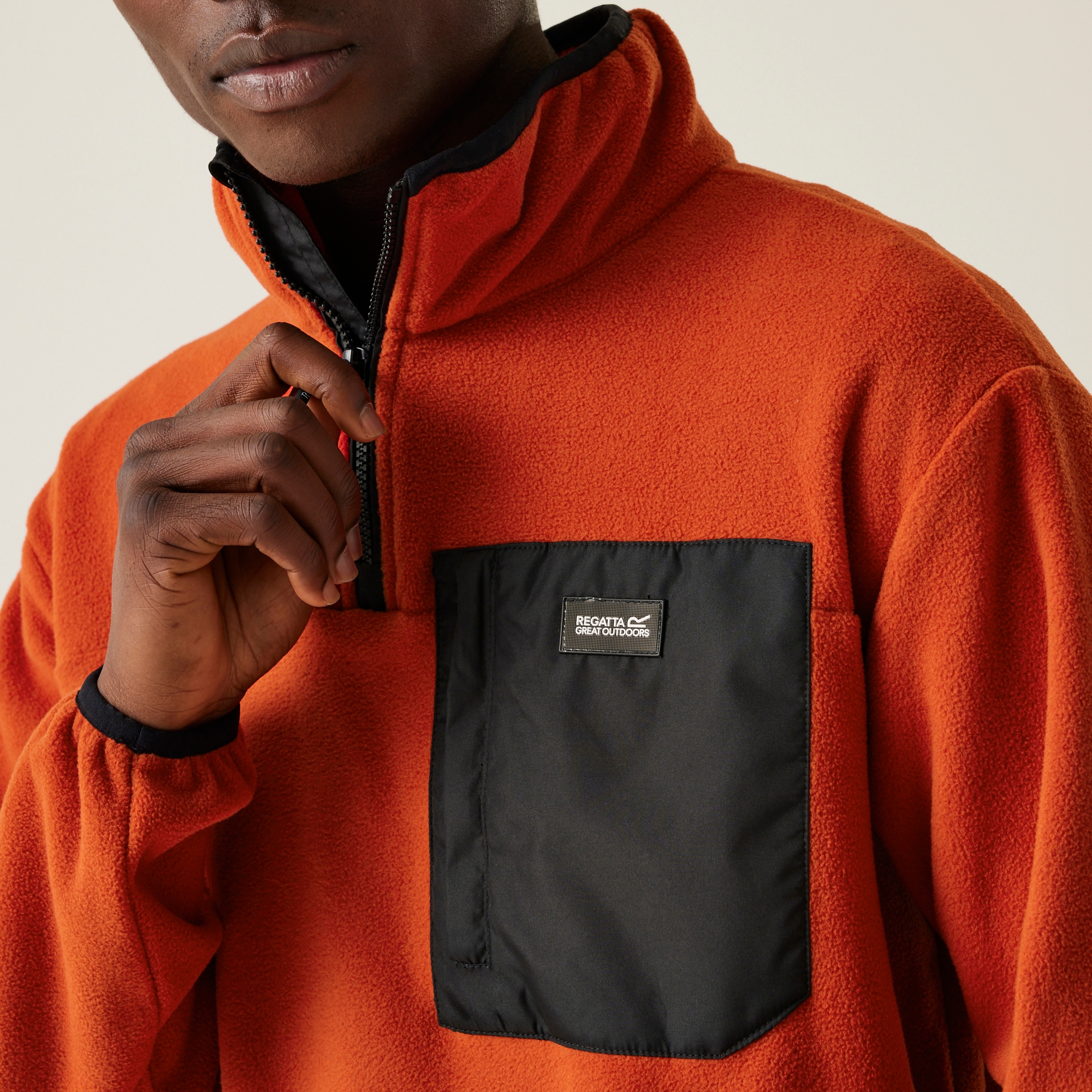Men's Frankie Half Zip Fleece | Red Ochre