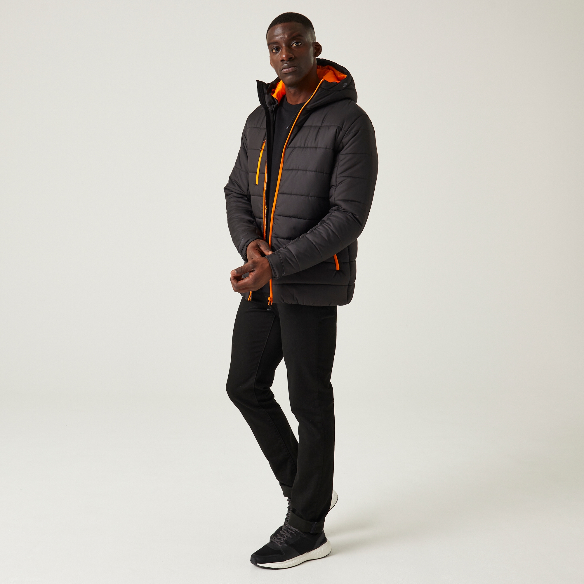 Men's Navigate Thermal Jacket | Black Orange Pop