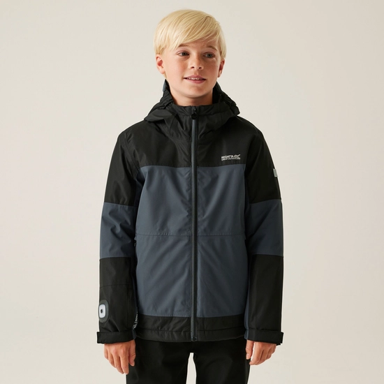 Kids' Beamz IV Waterproof Jacket | Seal Grey Black