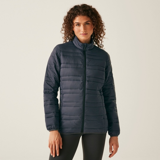 Women's Firedown Baffled Quilted Jacket | Seal Grey
